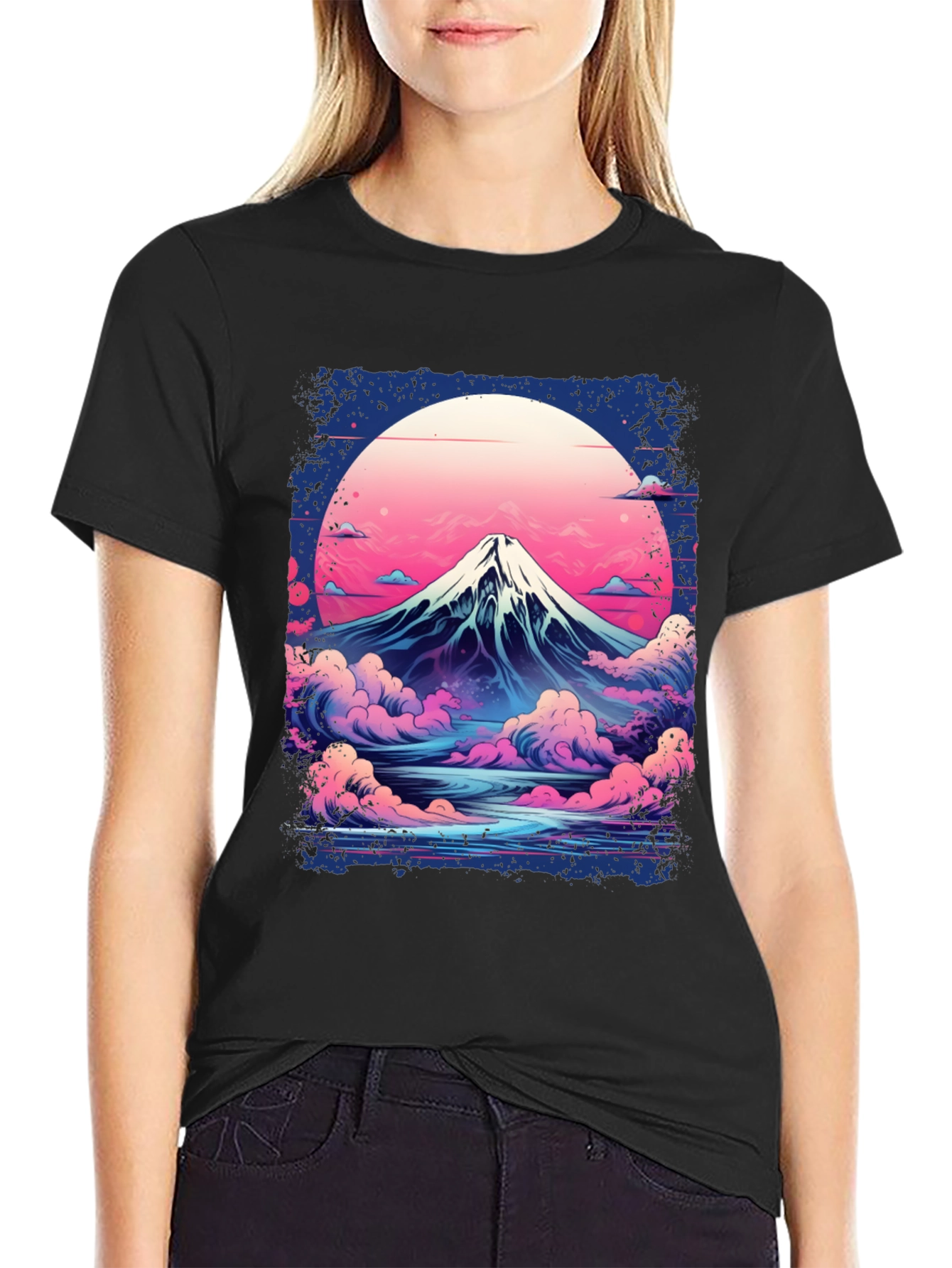 Mount Fuji Graphic Tee - Retro Japanese Art