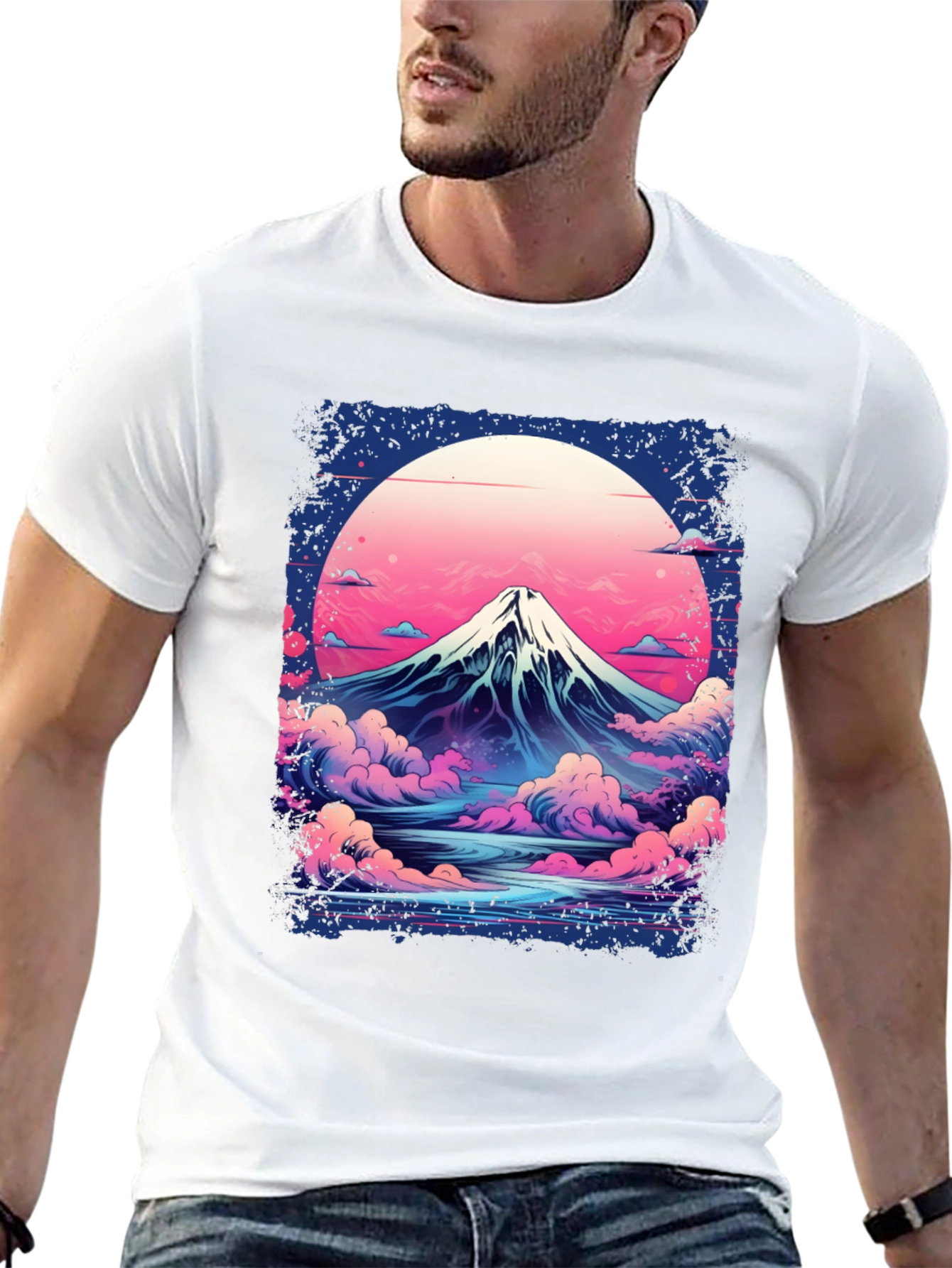 Mount Fuji Graphic Tee - Retro Japanese Art