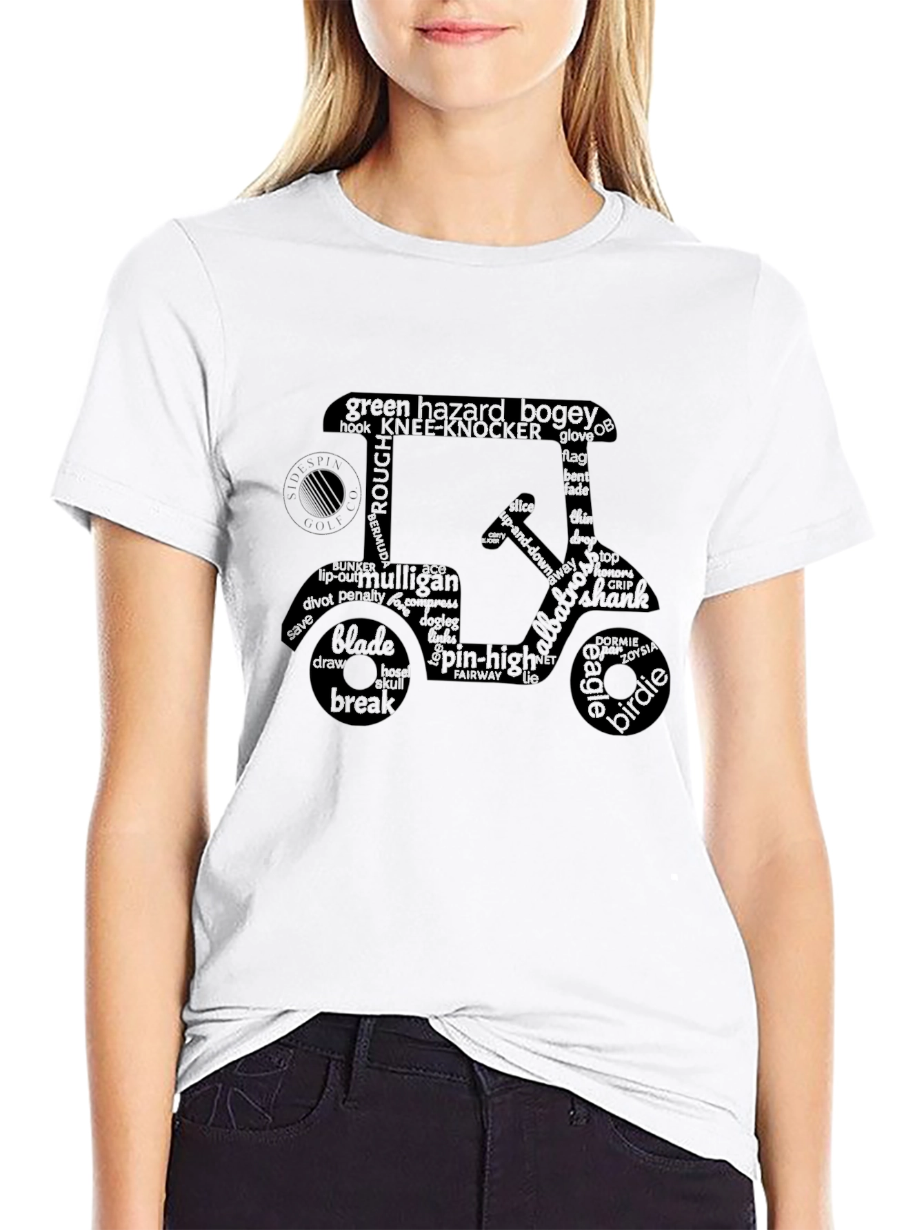 Golf Cart Word Art Tee - Golfers Delight
