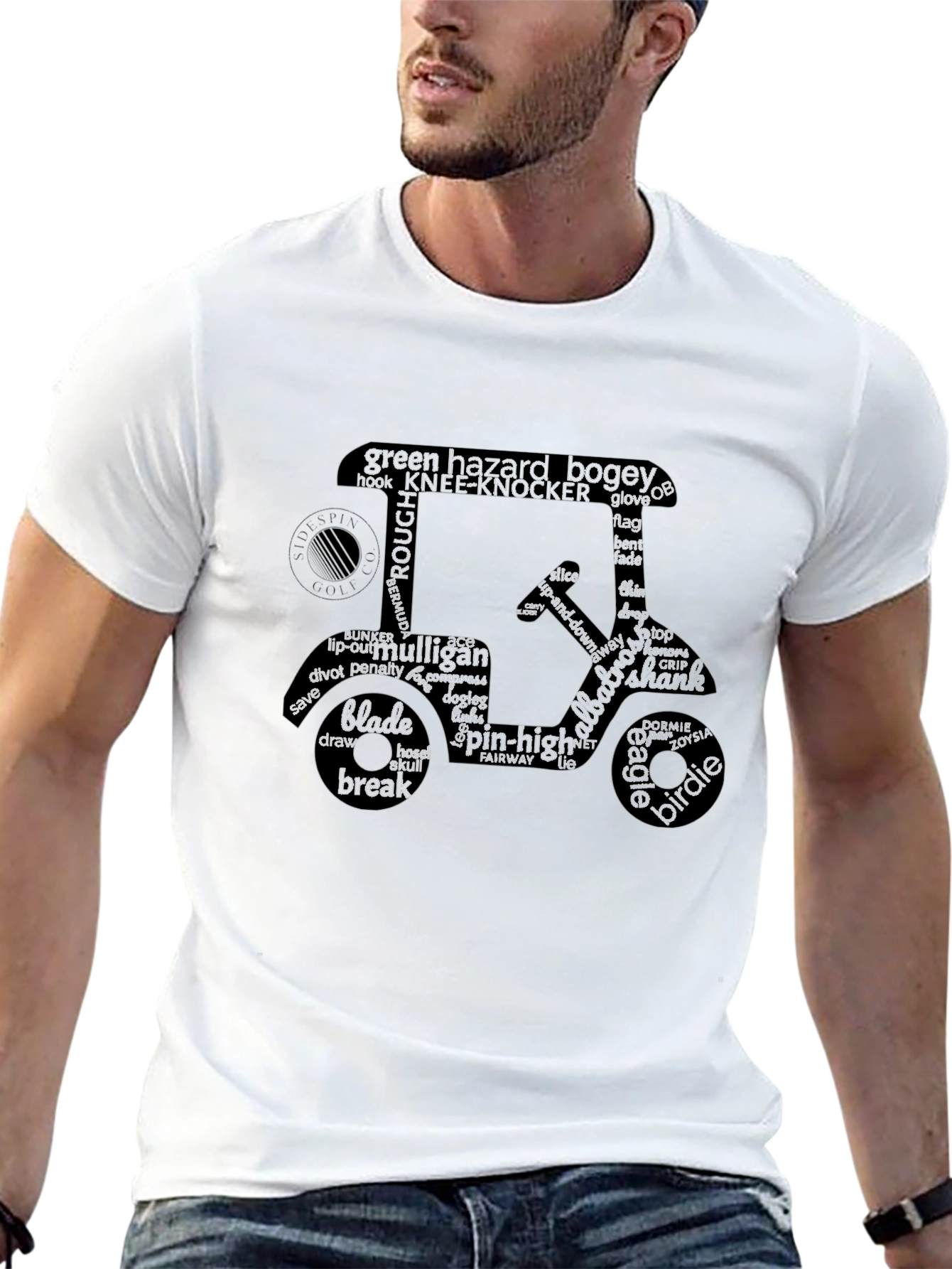 Golf Cart Word Art Tee - Golfers Delight