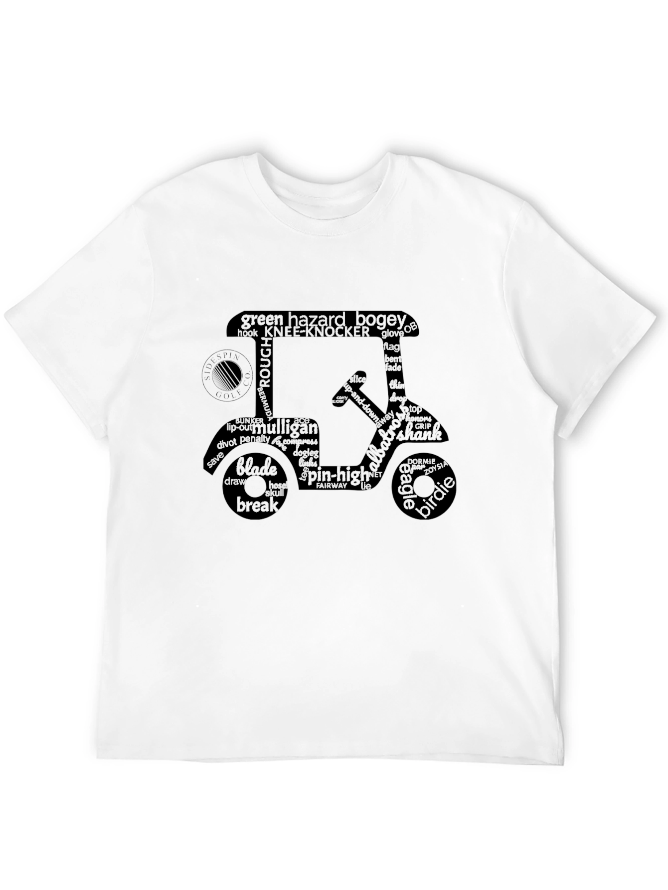 Golf Cart Word Art Tee - Golfers Delight