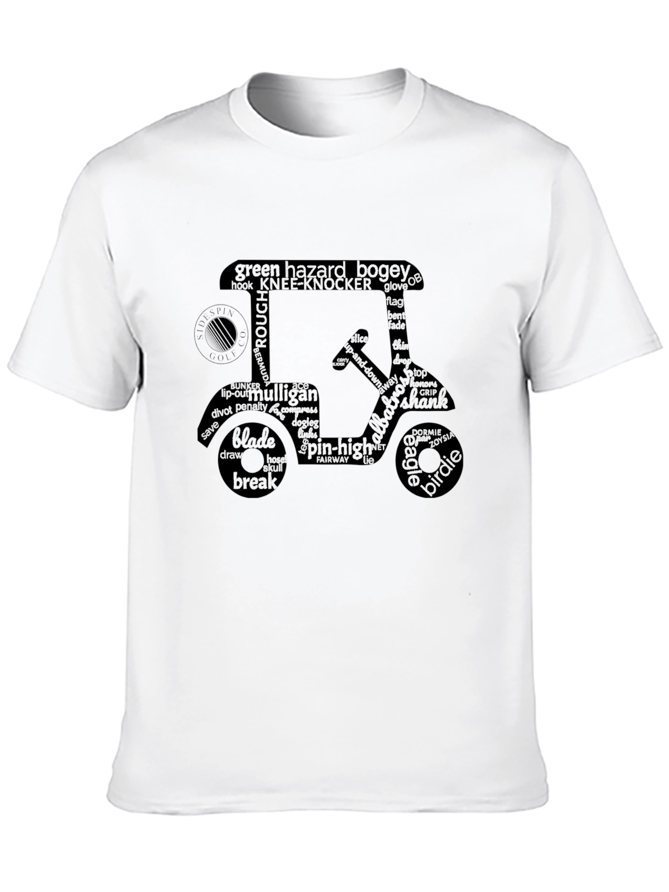 Golf Cart Word Art Tee - Golfers Delight