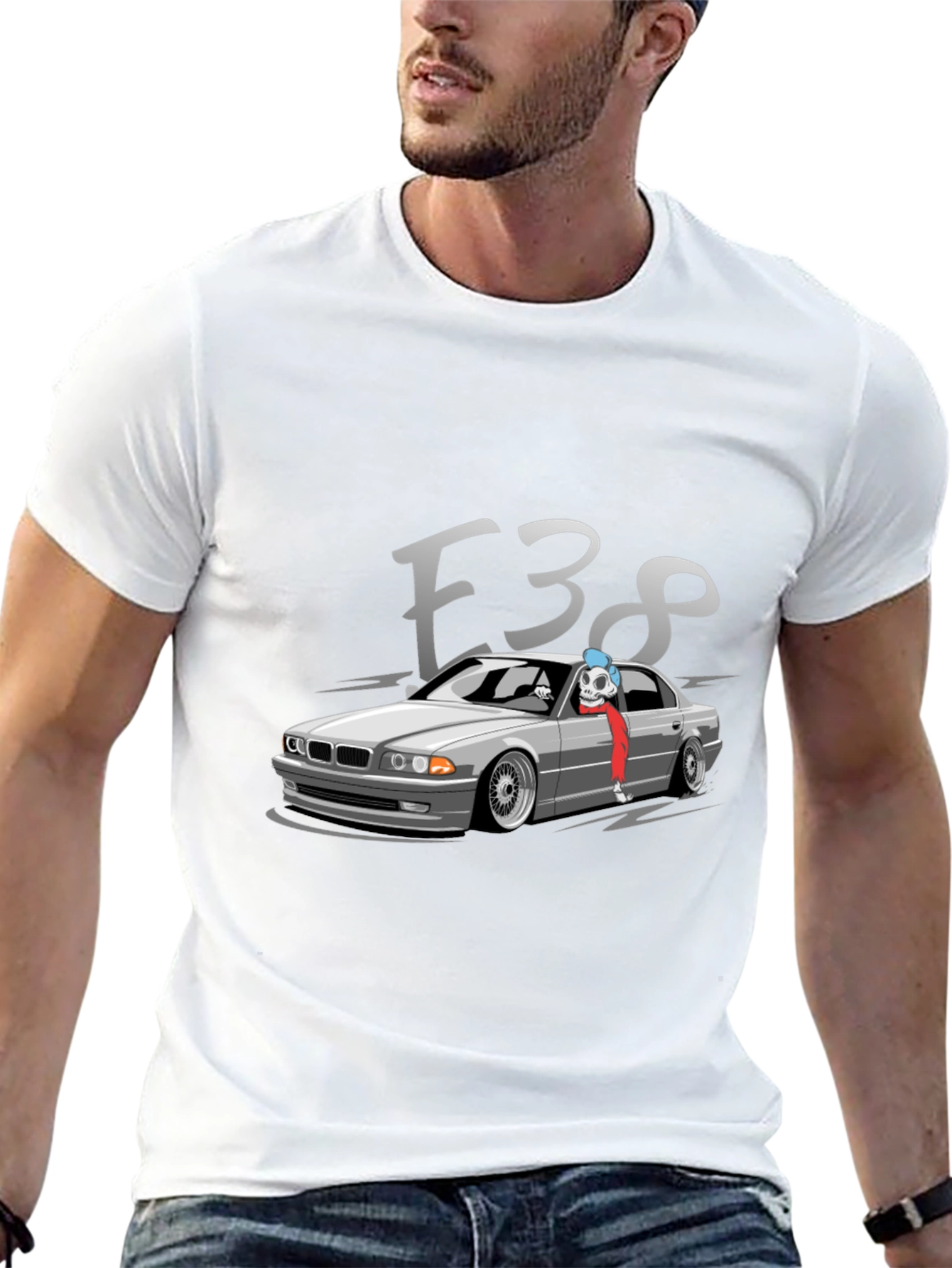 E38 BMW Car Graphic Tee - Black