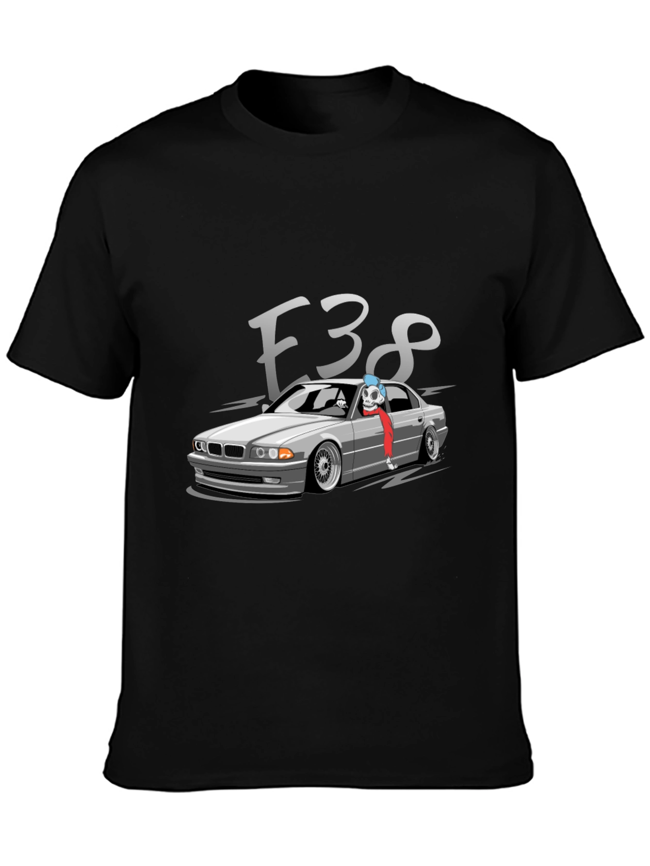E38 BMW Car Graphic Tee - Black