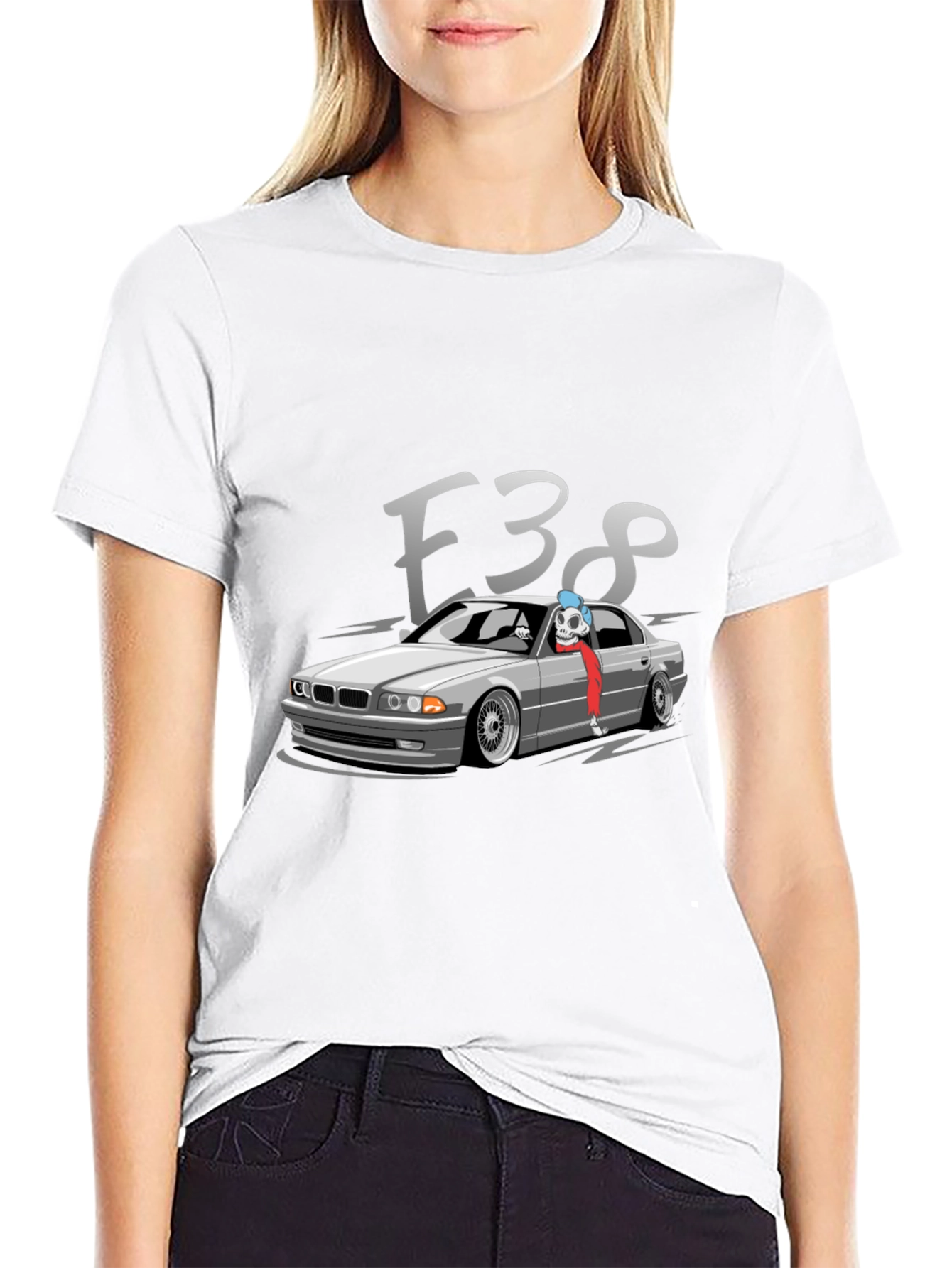 E38 BMW Car Graphic Tee - Black