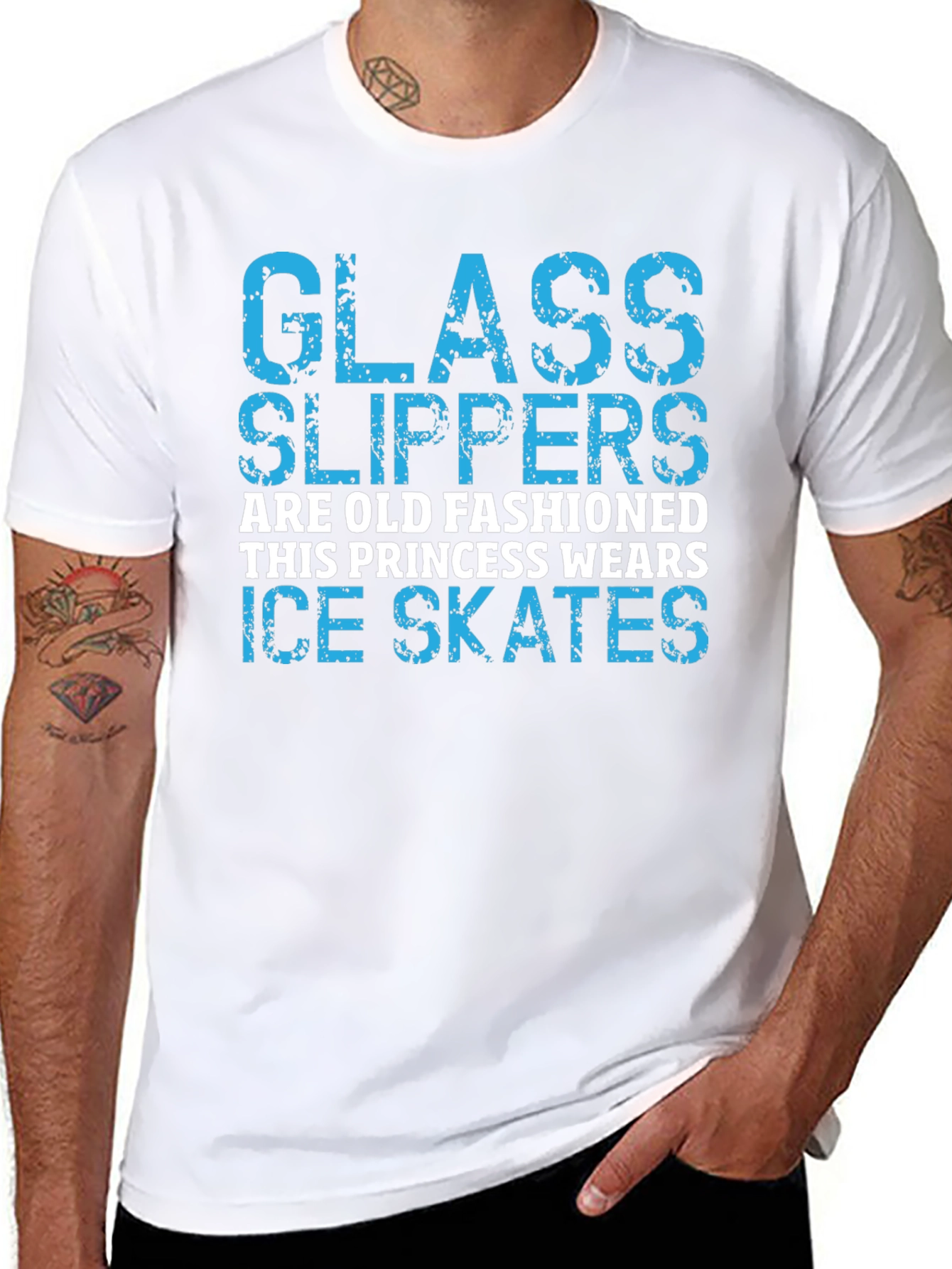 Glass Slippers Princess Ice Skates Black T-Shirt