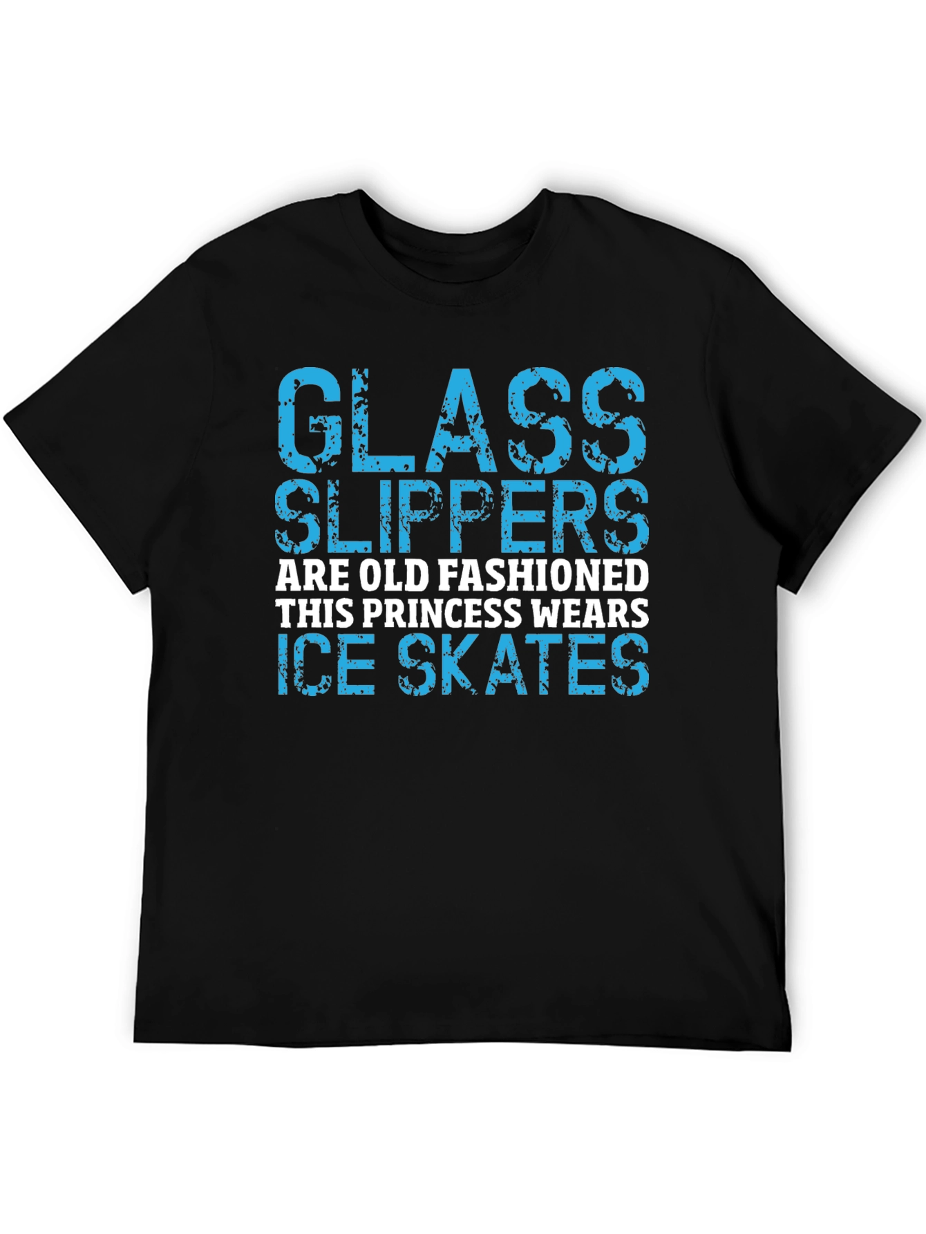 Glass Slippers Princess Ice Skates Black T-Shirt