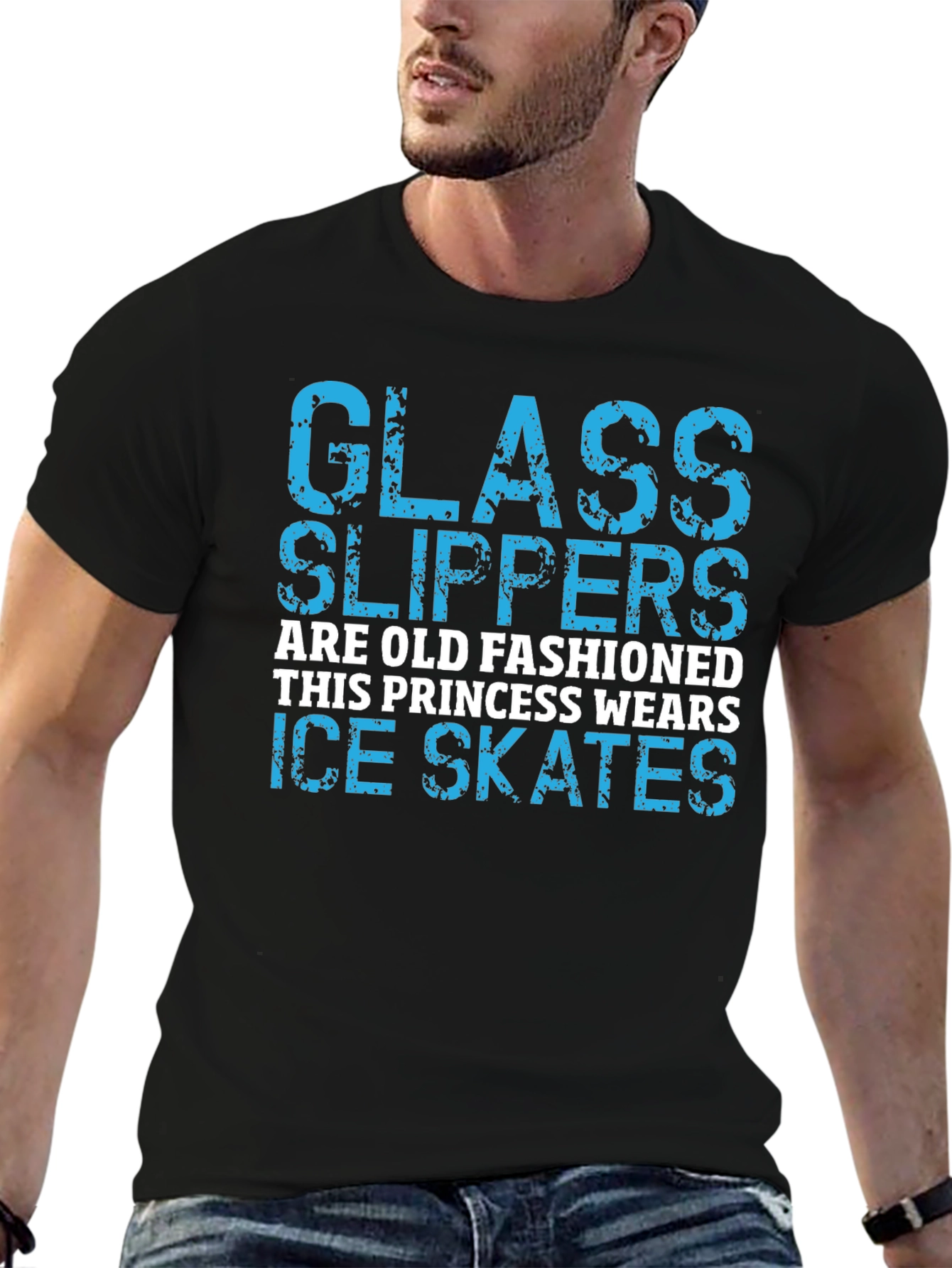 Glass Slippers Princess Ice Skates Black T-Shirt