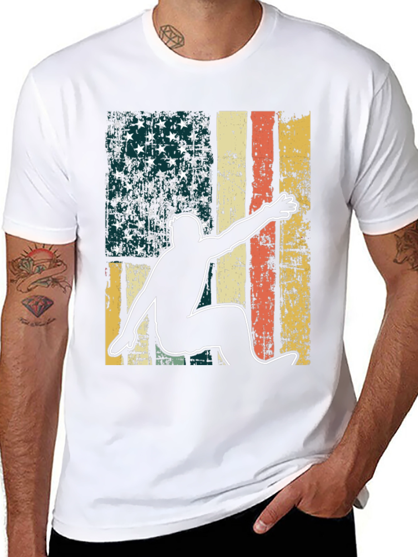 American Flag Surfer Graphic Tee
