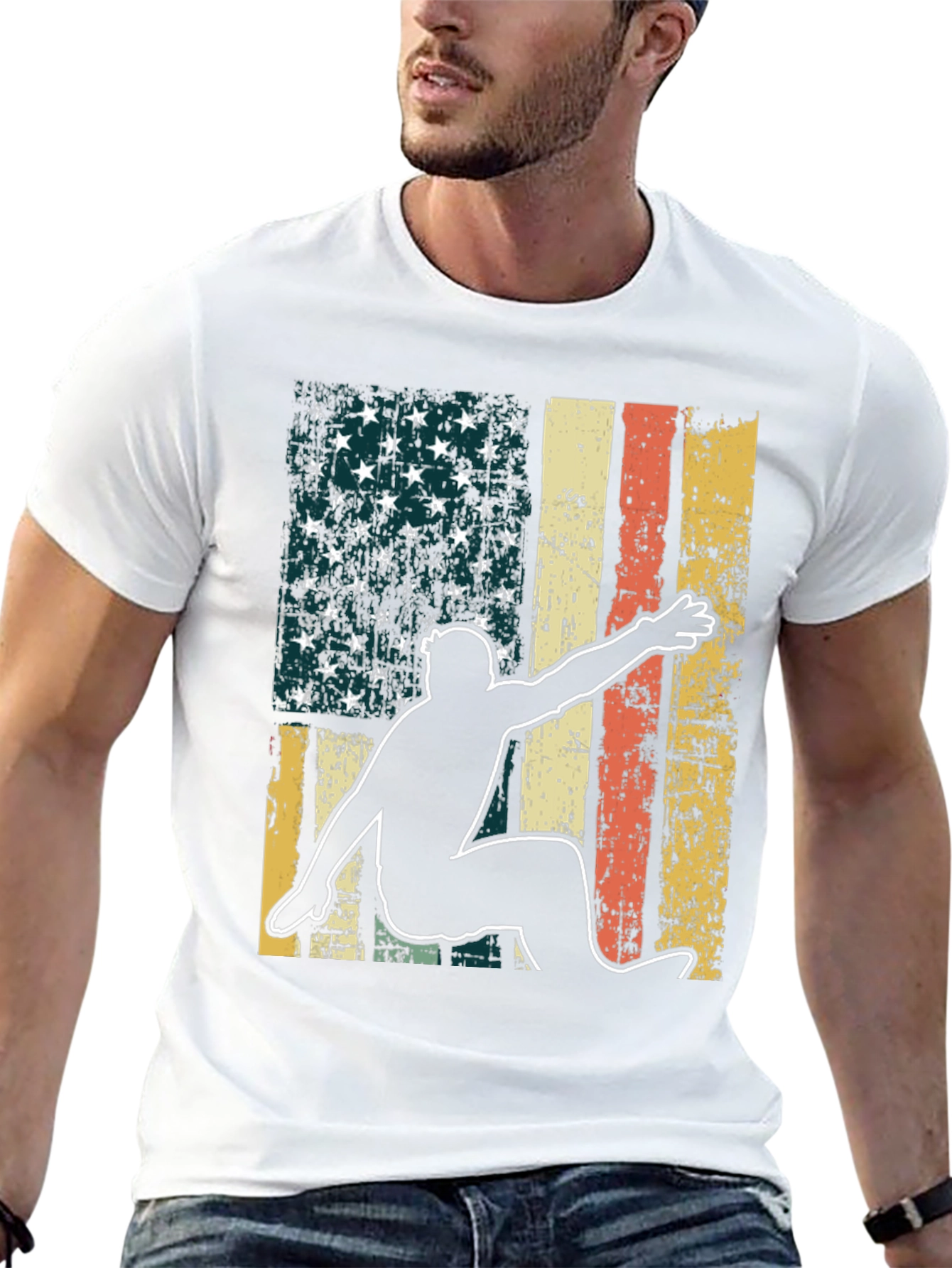 American Flag Surfer Graphic Tee