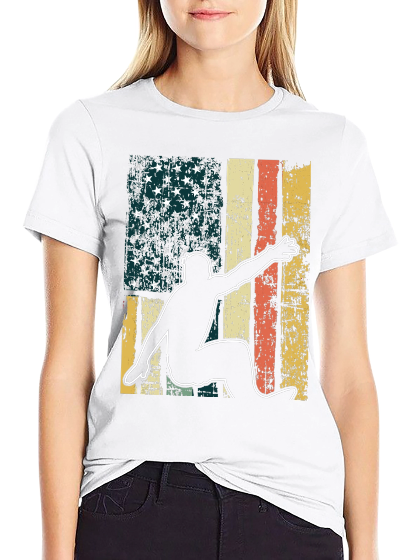 American Flag Surfer Graphic Tee