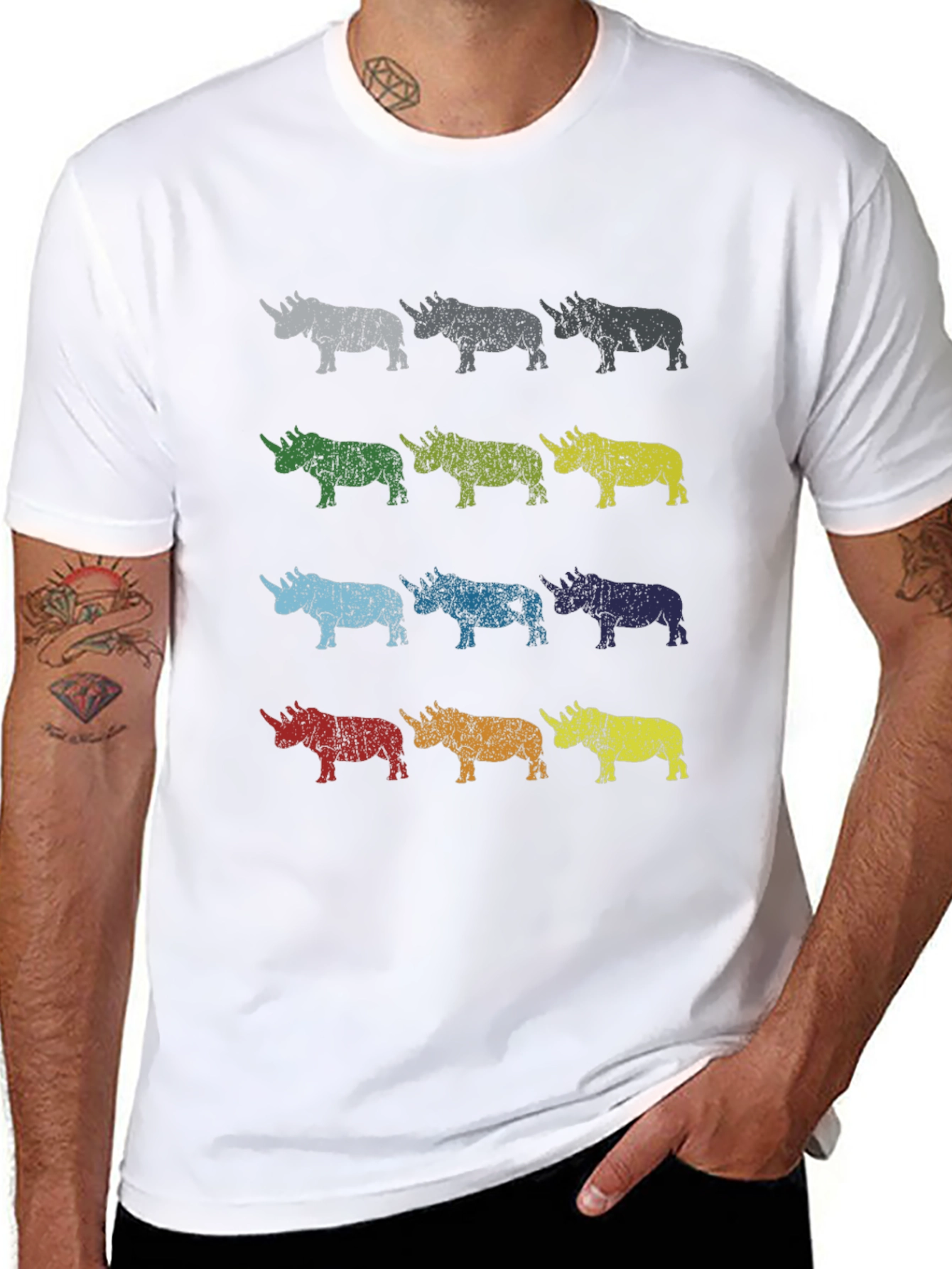 Rhino Pop Art Graphic Tee