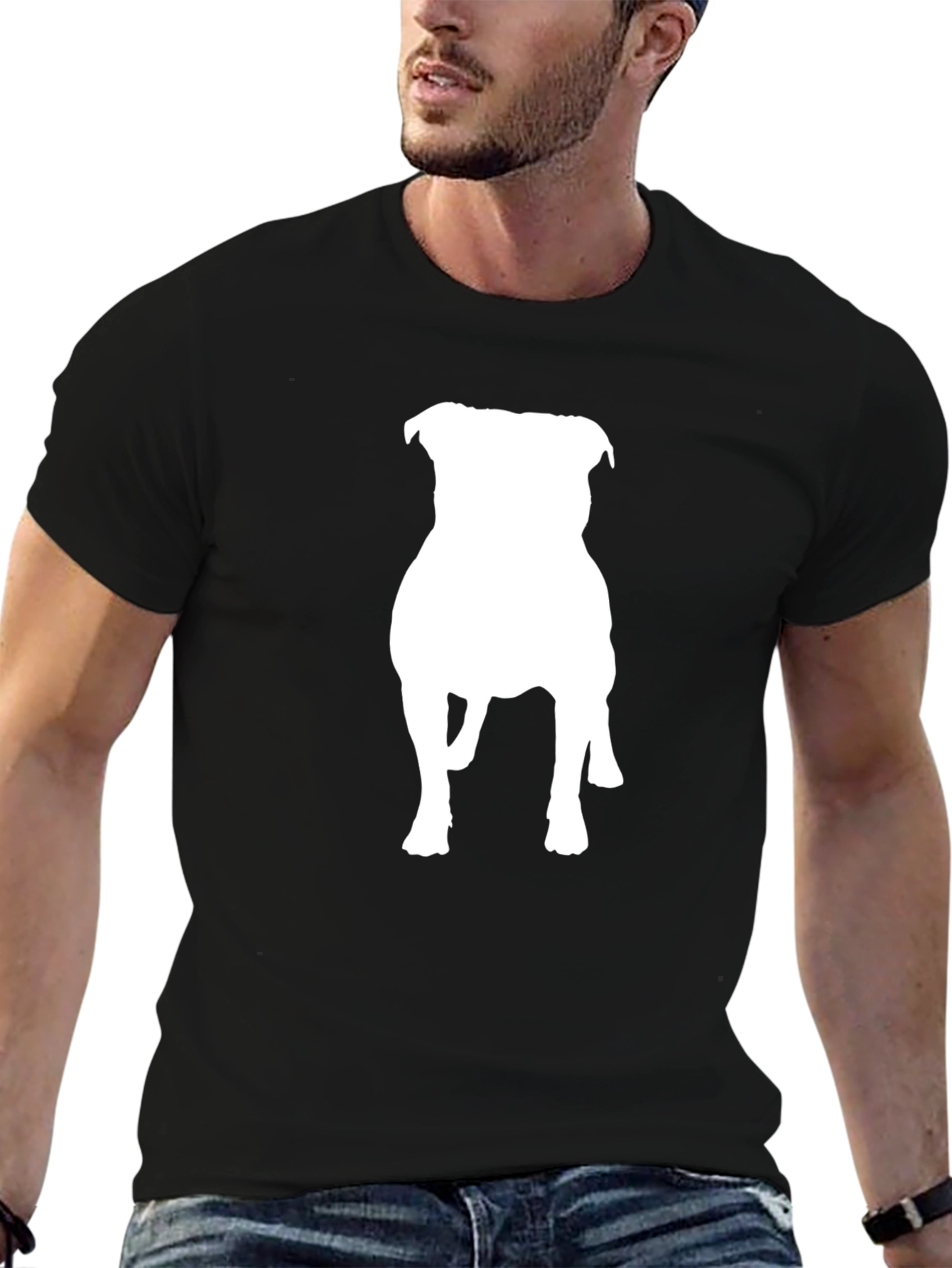 Pitbull Silhouette Black T-Shirt