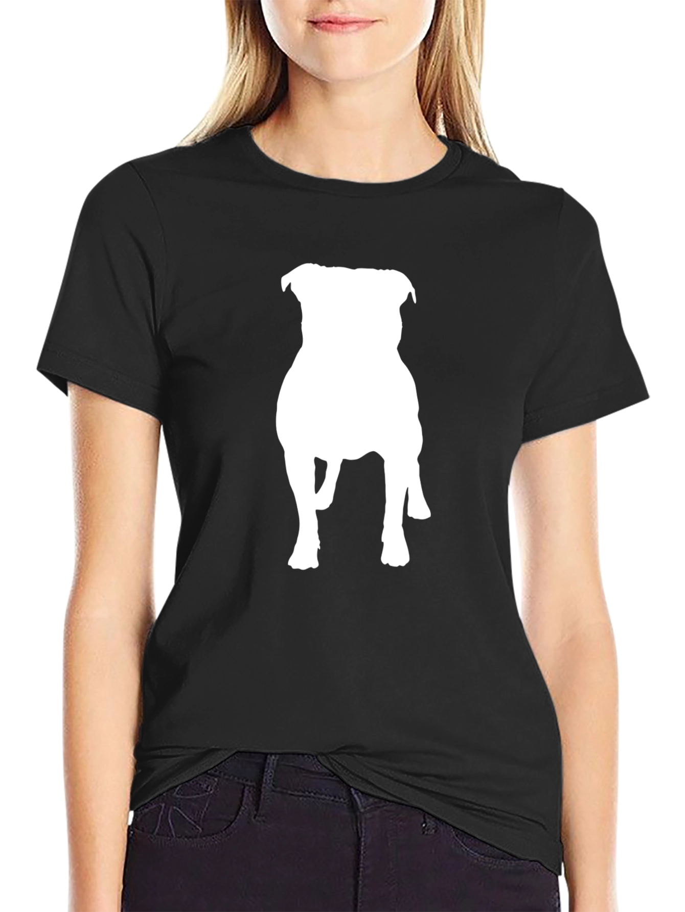 Pitbull Silhouette Black T-Shirt