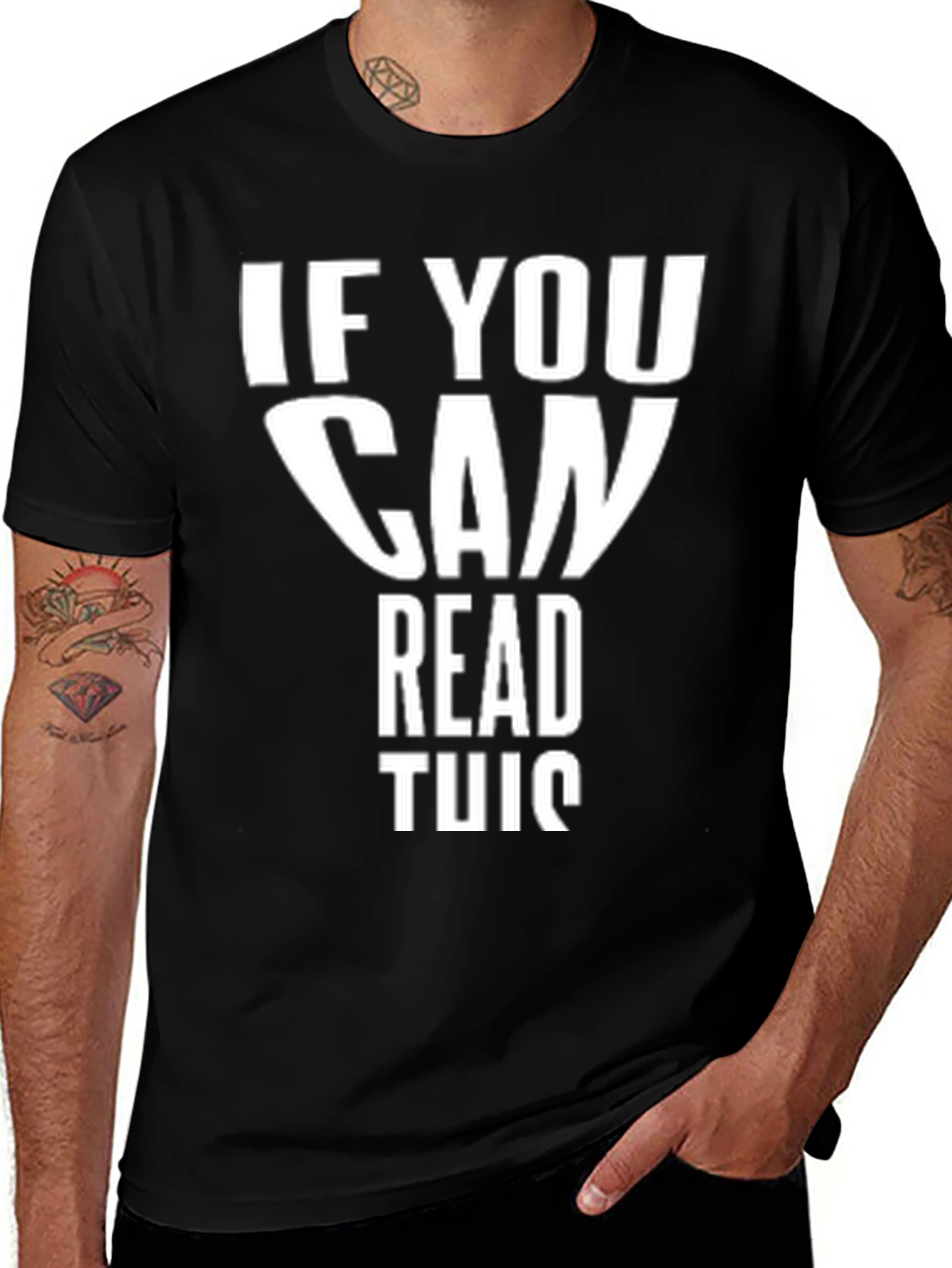 Funny If You Can Read This Black T-Shirt
