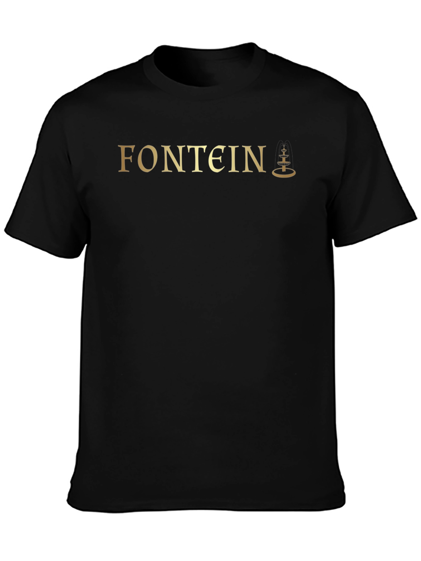 Fontein Black T-Shirt with Gold Logo