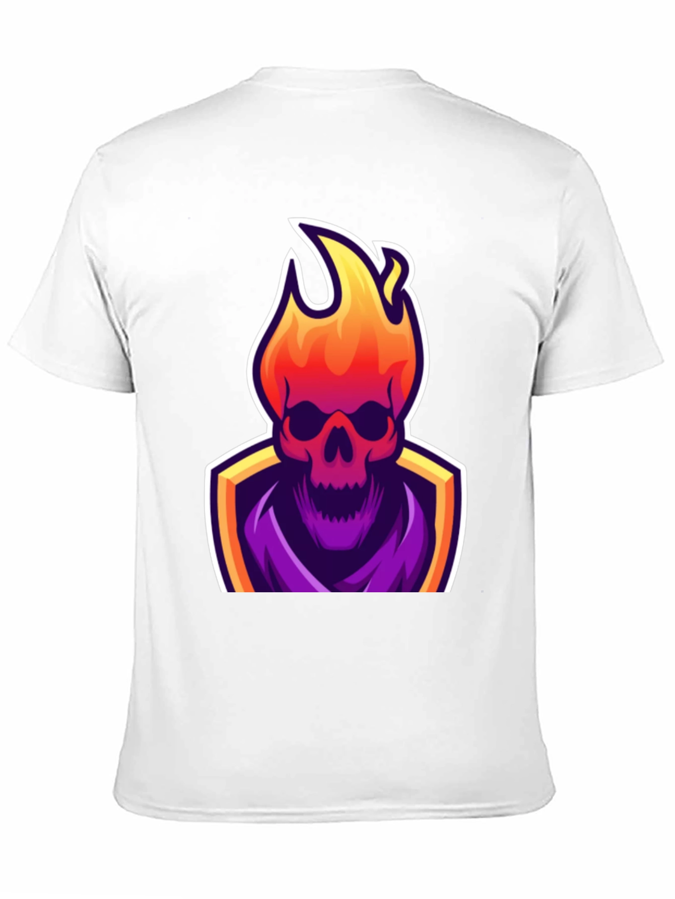Fiery Skull Graphic Tee - Black