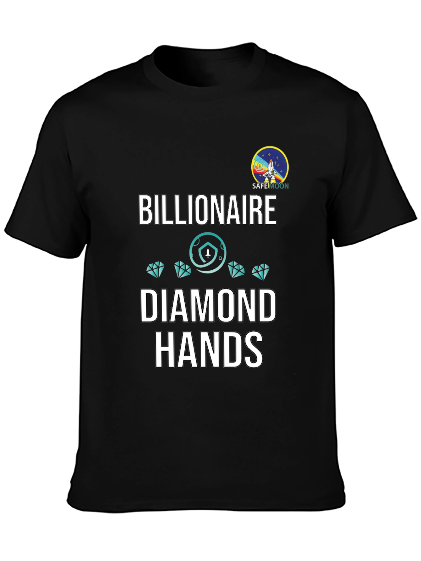 Billionaire Diamond Hands Safemoon Black T-Shirt