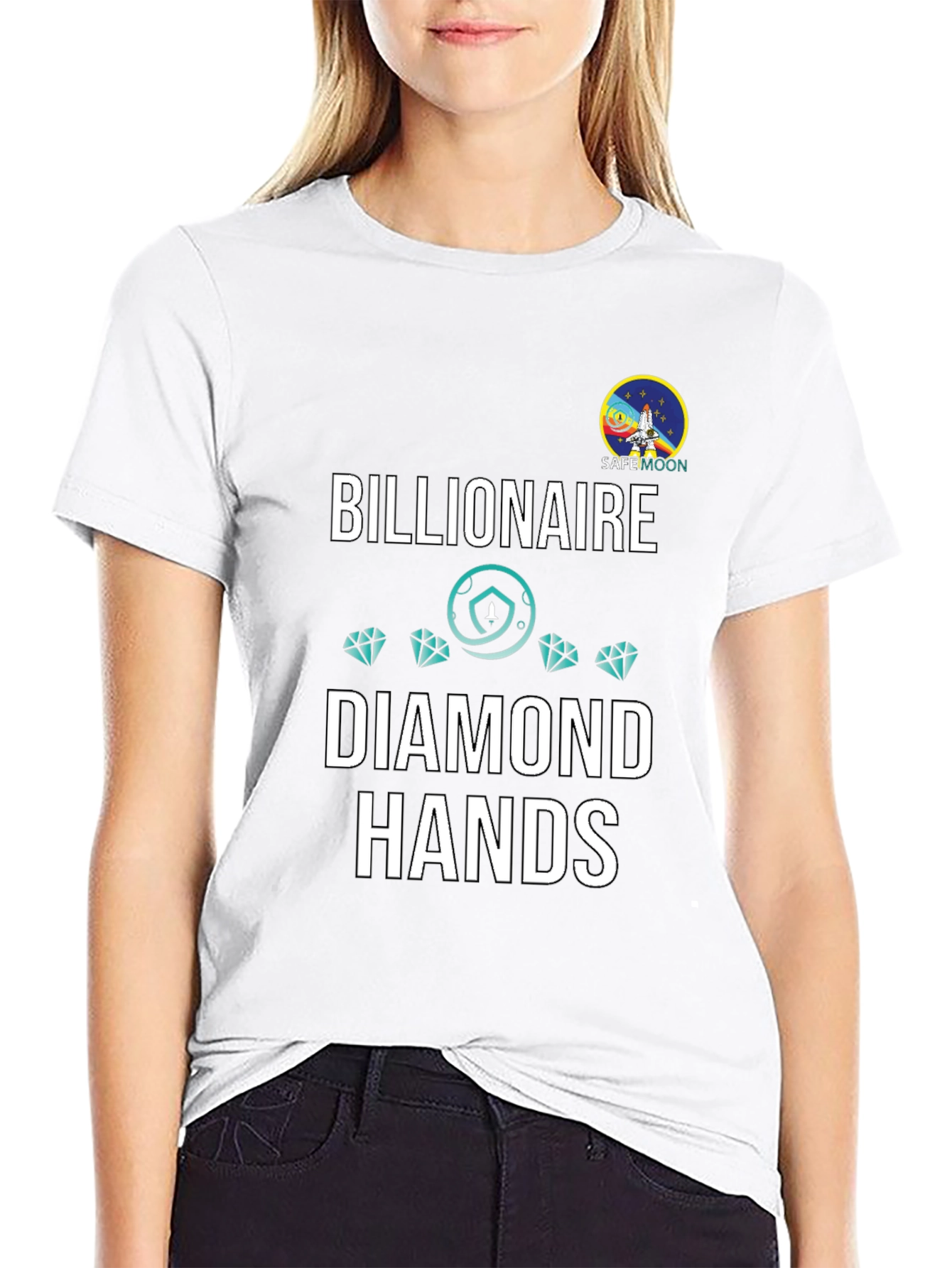 Billionaire Diamond Hands Safemoon Black T-Shirt