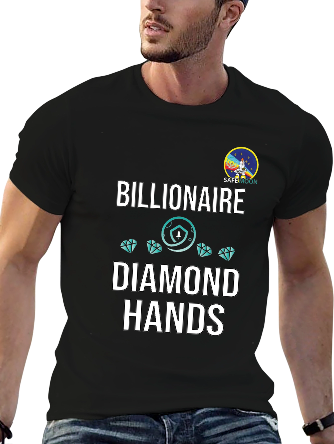 Billionaire Diamond Hands Safemoon Black T-Shirt