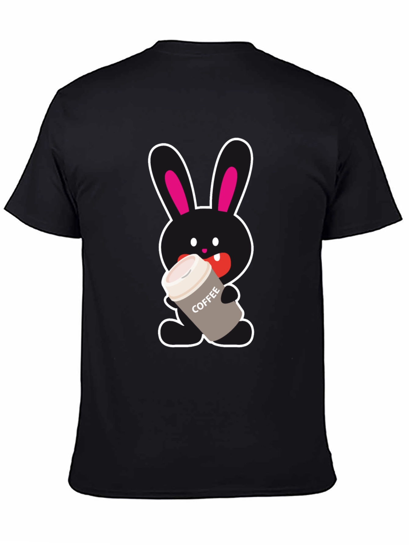 Bunny Coffee Lover Black T-Shirt