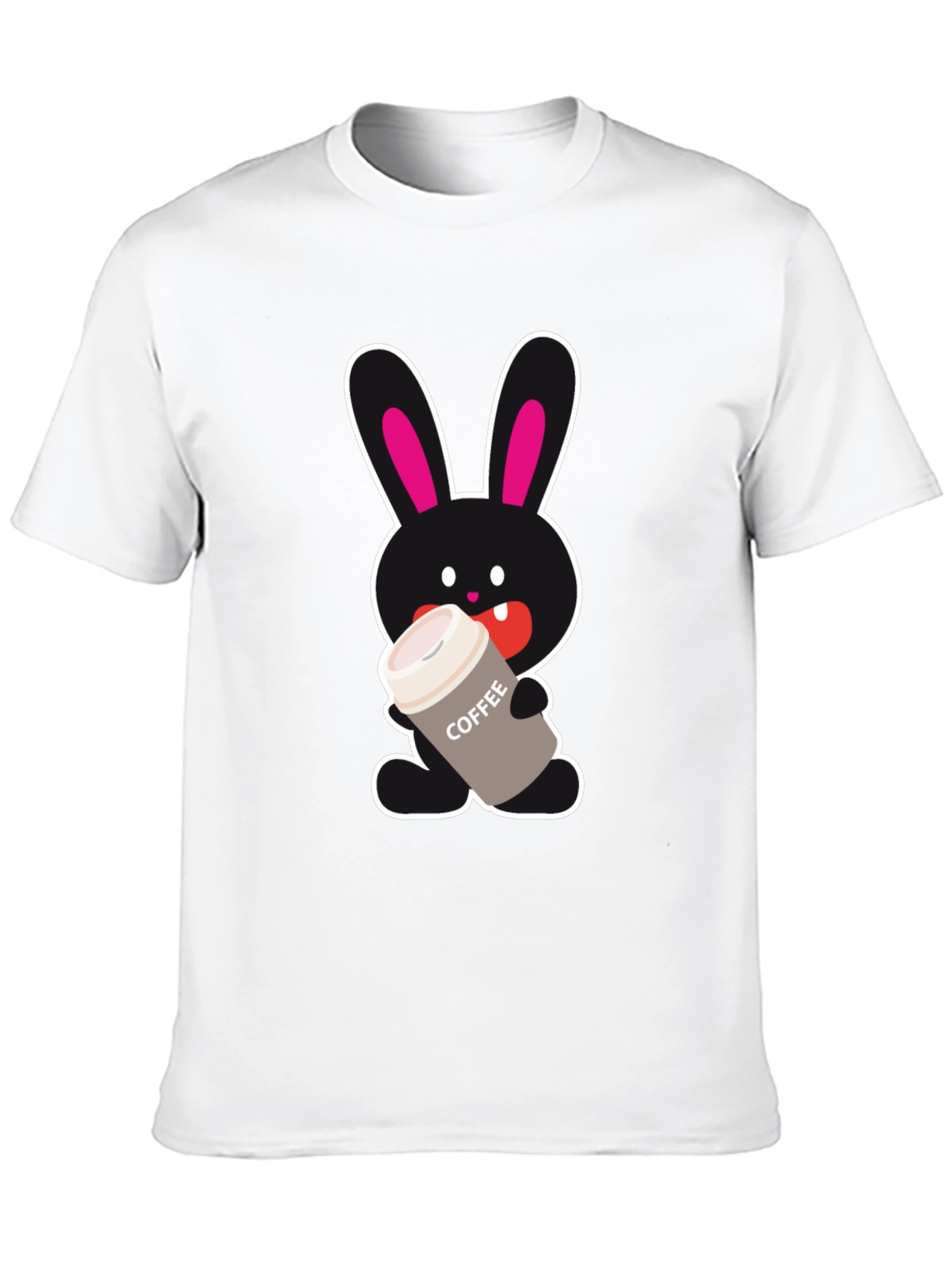 Bunny Coffee Lover Black T-Shirt
