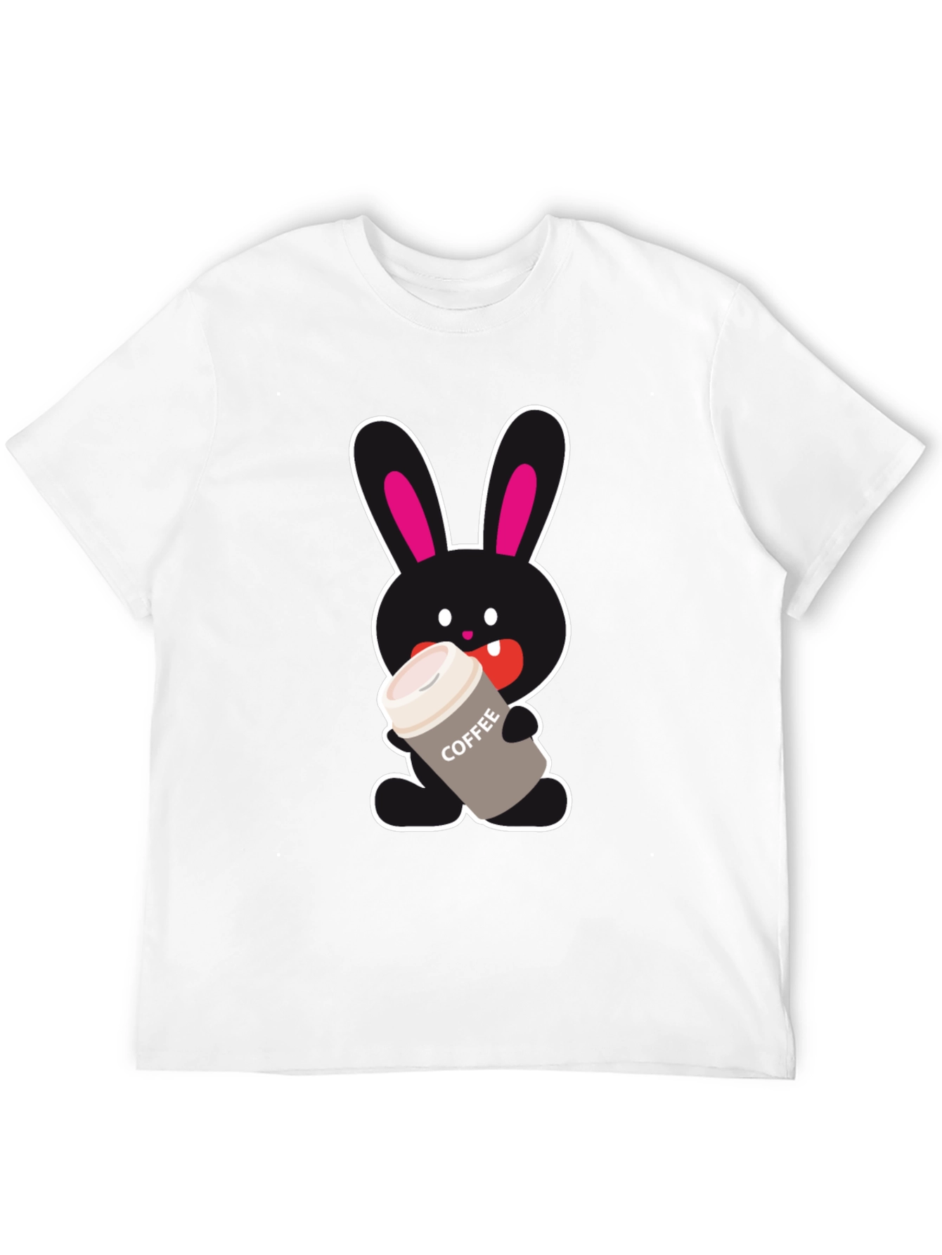 Bunny Coffee Lover Black T-Shirt