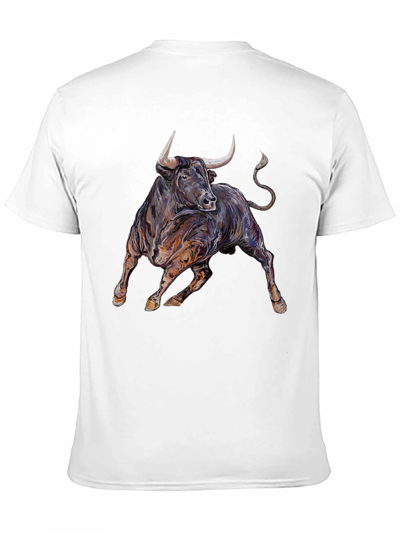 Bold Bull Graphic Tee - Black Cotton