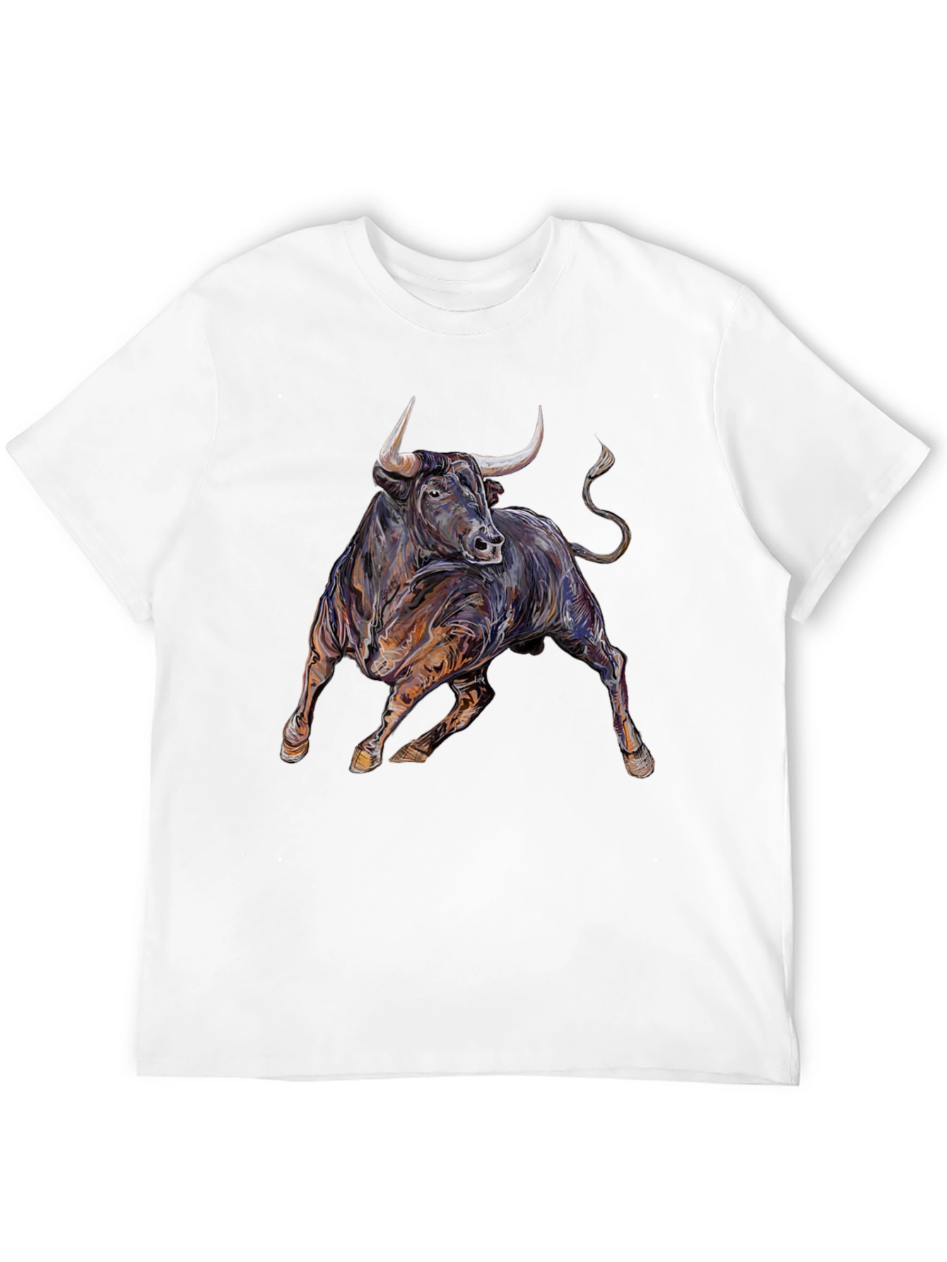 Bold Bull Graphic Tee - Black Cotton