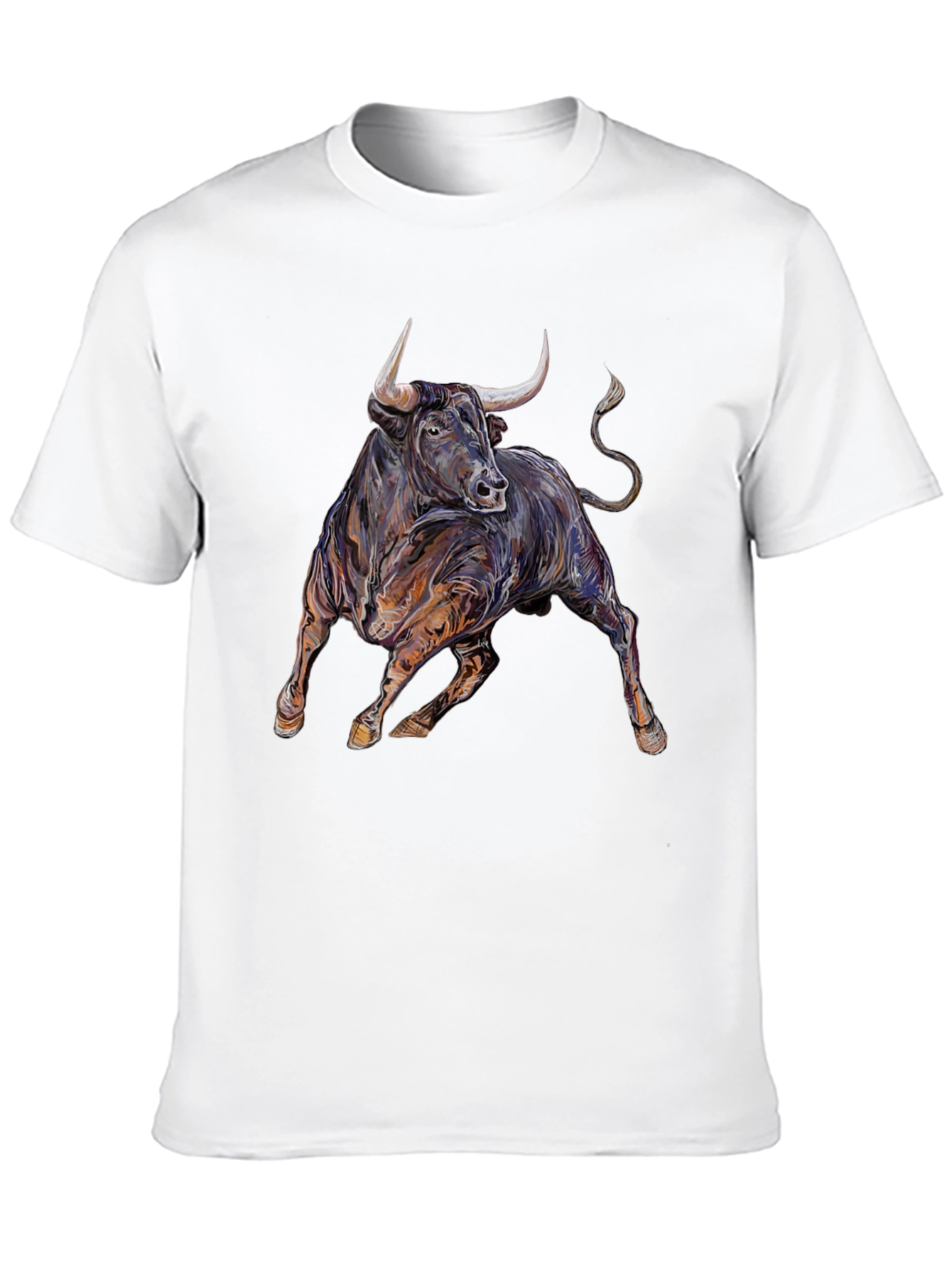 Bold Bull Graphic Tee - Black Cotton