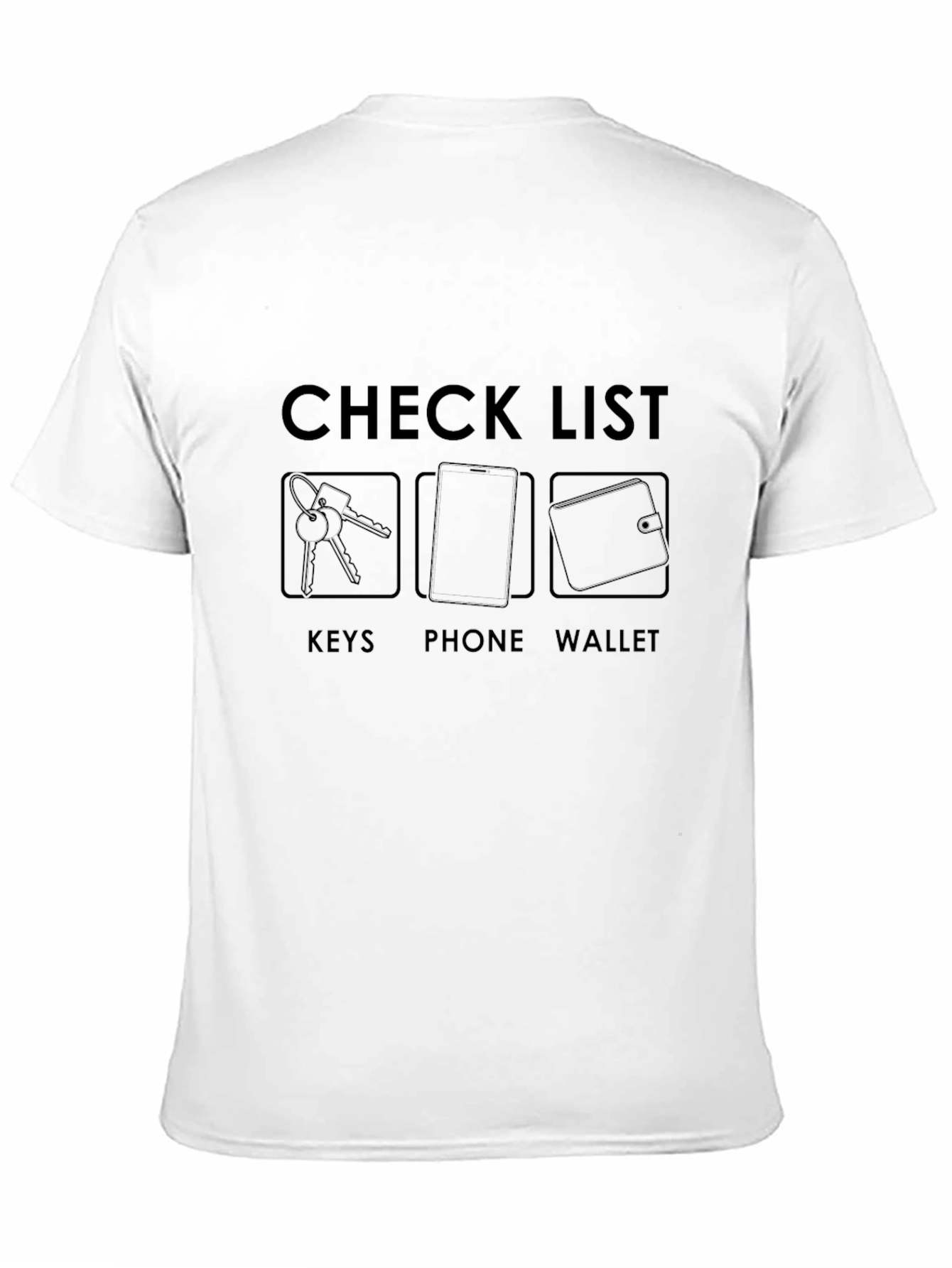 Checklist Graphic T-Shirt - Keys Phone Wallet