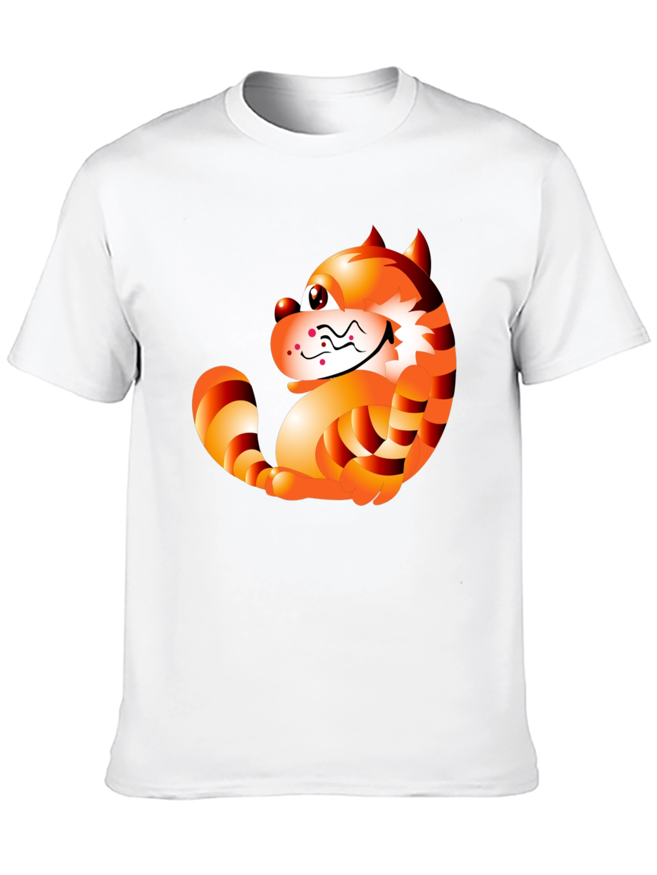Cartoon Cat Graphic Tee - Stylish Black T-Shirt
