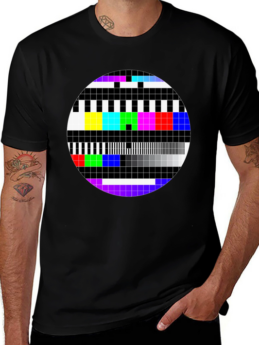 Retro TV Test Pattern Graphic Tee - Classic Design