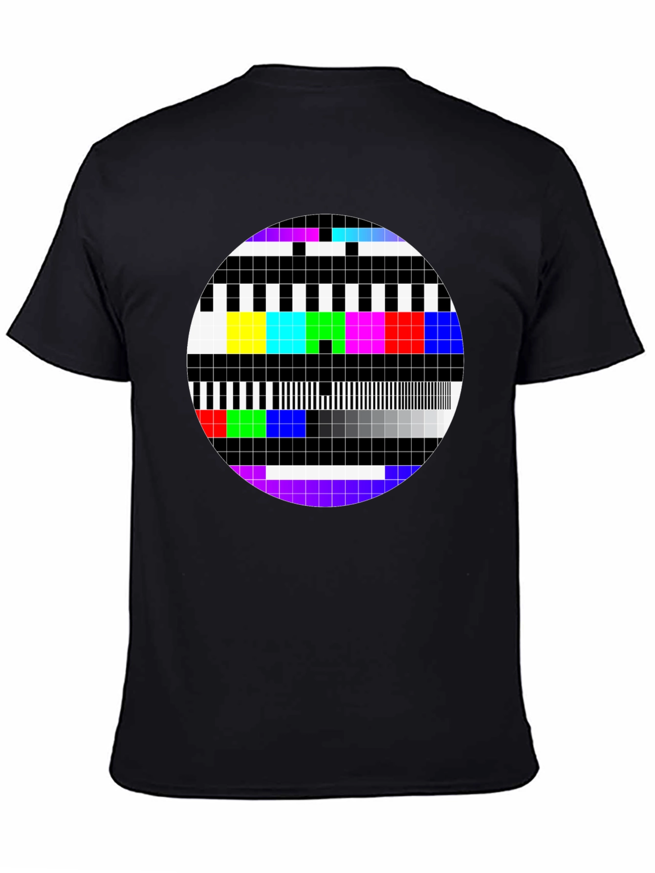 Retro TV Test Pattern Graphic Tee - Classic Design