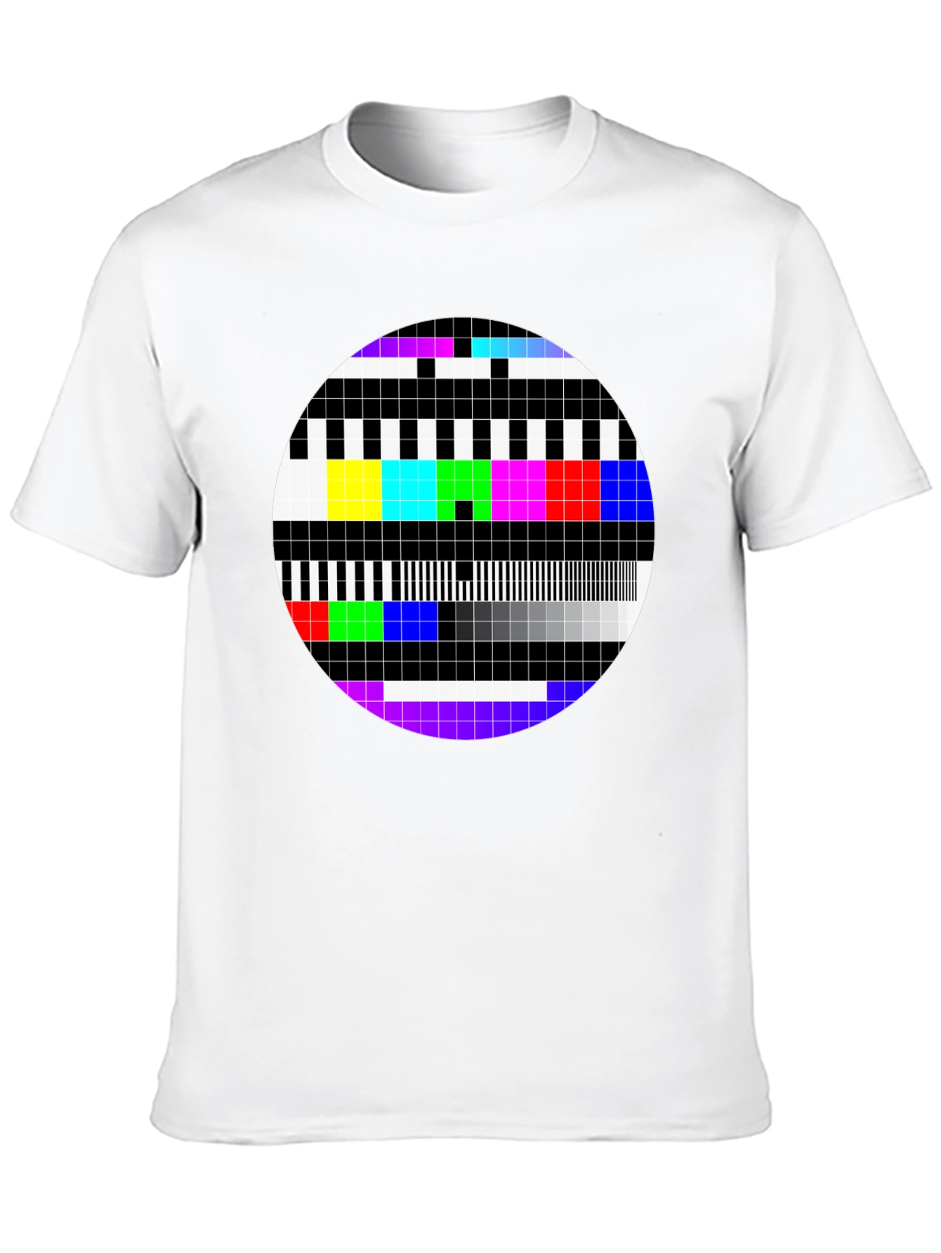 Retro TV Test Pattern Graphic Tee - Classic Design