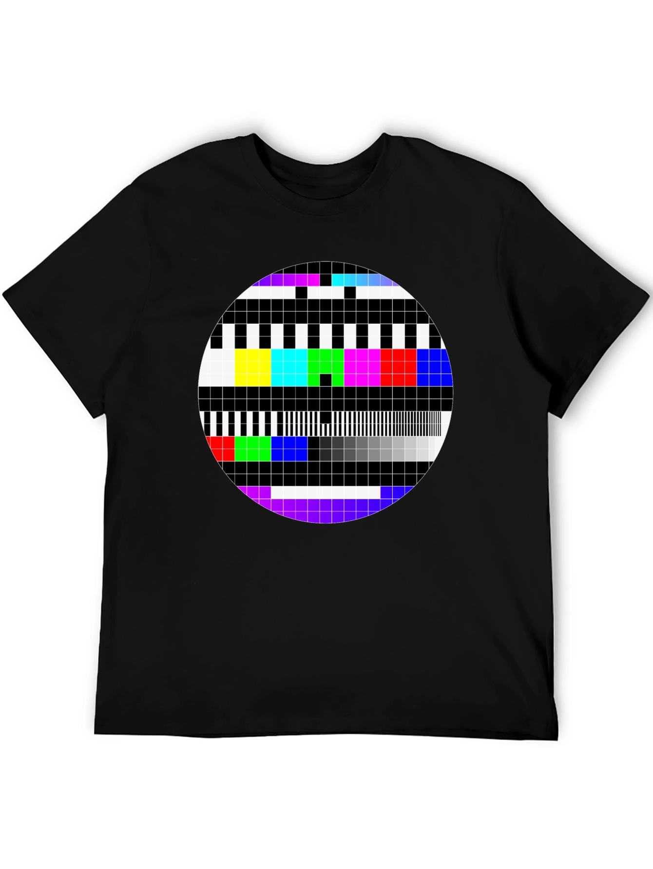Retro TV Test Pattern Graphic Tee - Classic Design