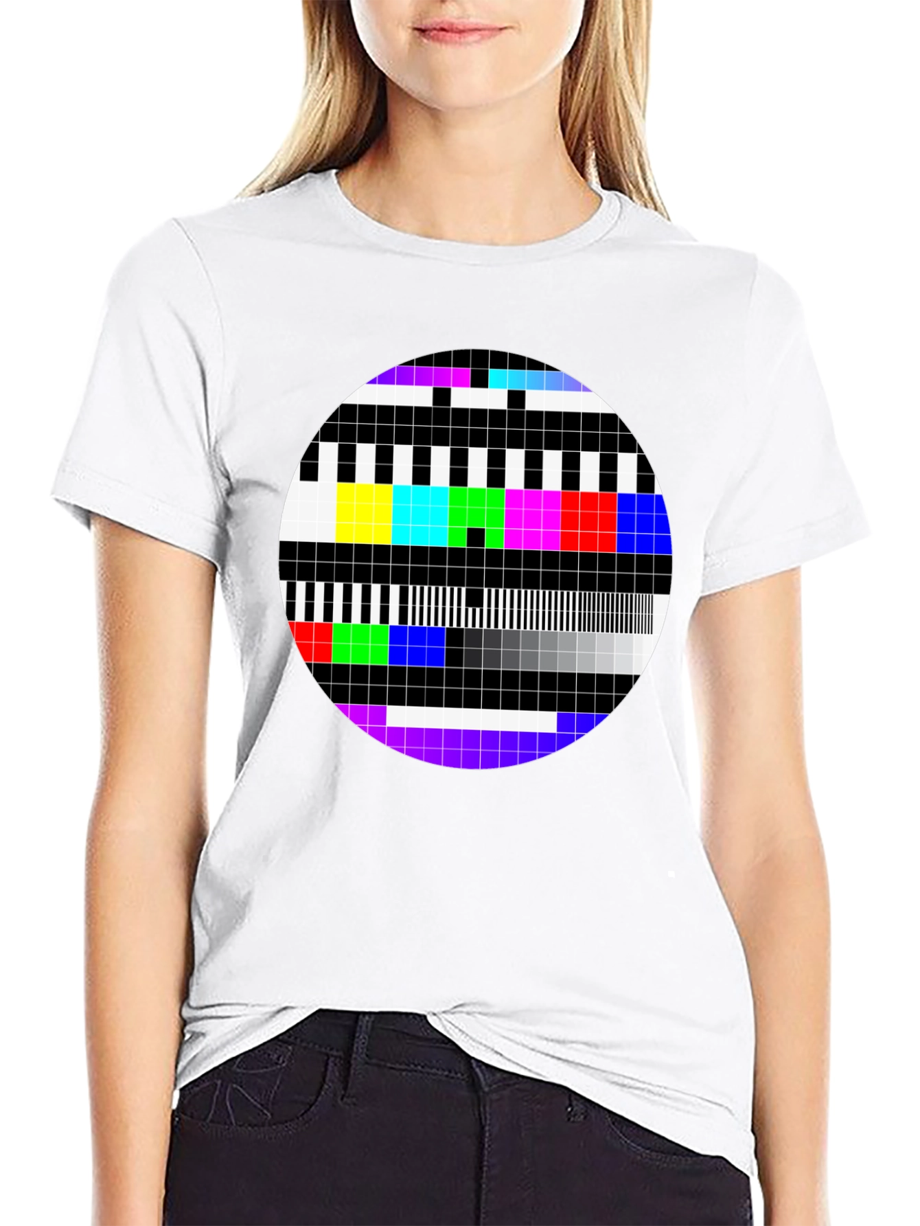 Retro TV Test Pattern Graphic Tee - Classic Design