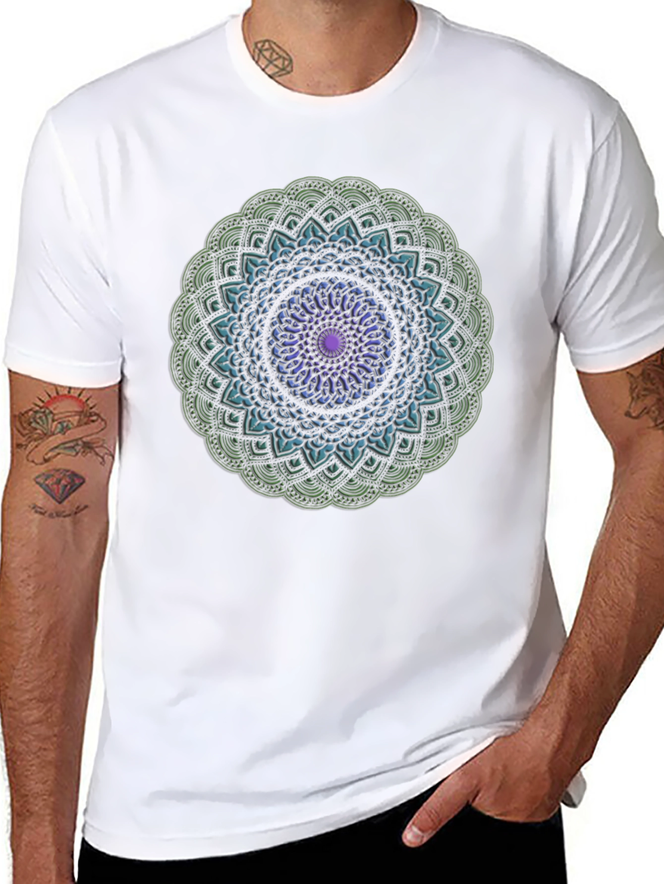 Mandala Design Black T-Shirt