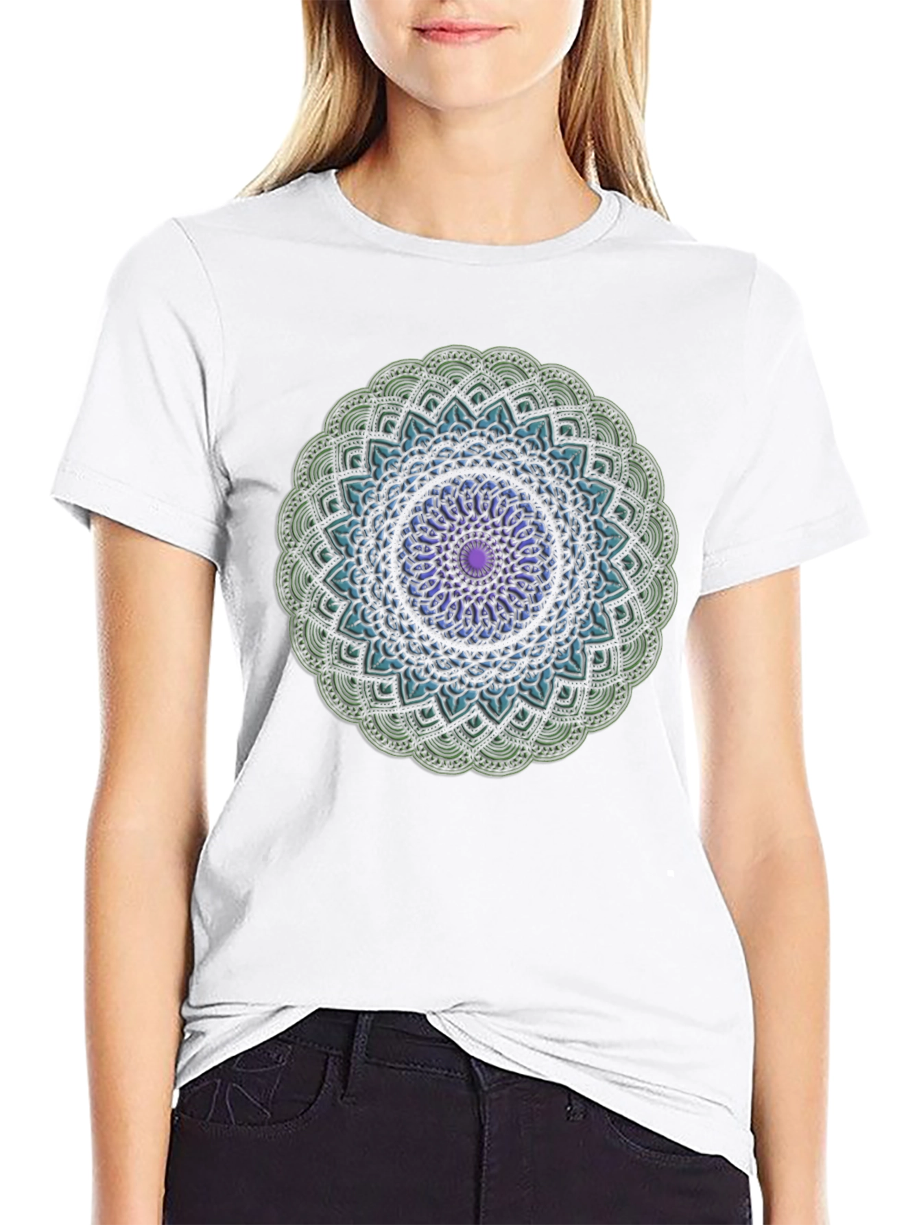 Mandala Design Black T-Shirt