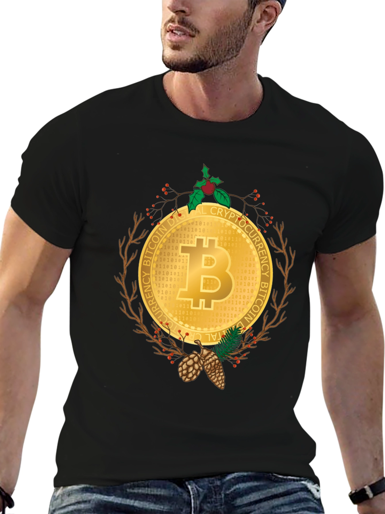 Bitcoin Christmas Holiday T-Shirt - Crypto Digital Currency Tee
