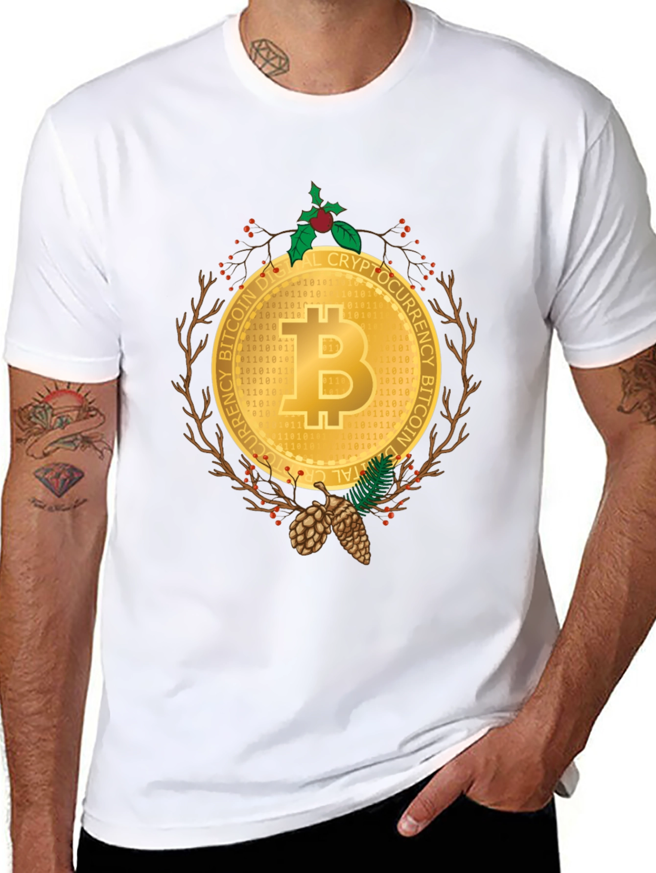Bitcoin Christmas Holiday T-Shirt - Crypto Digital Currency Tee