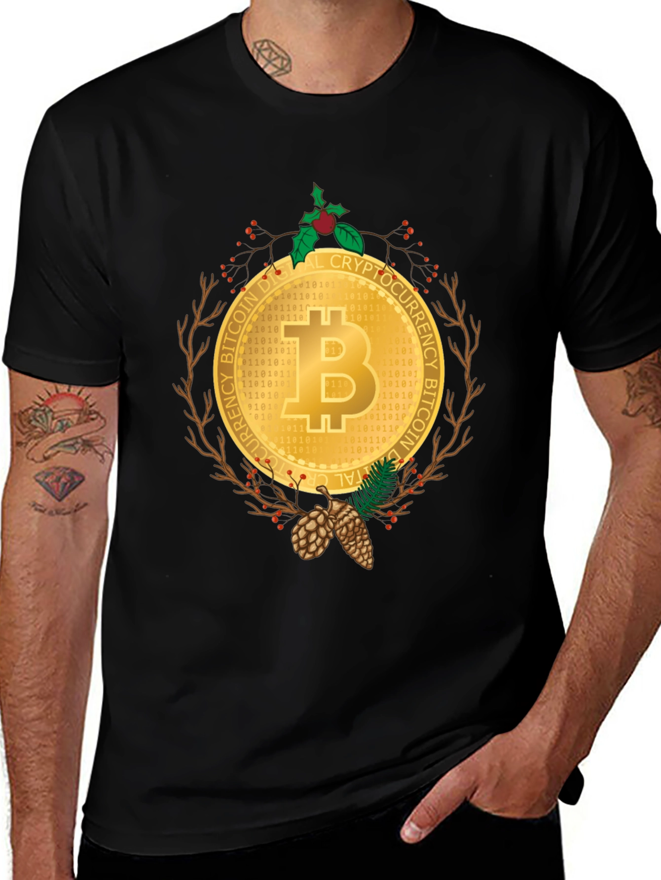Bitcoin Christmas Holiday T-Shirt - Crypto Digital Currency Tee