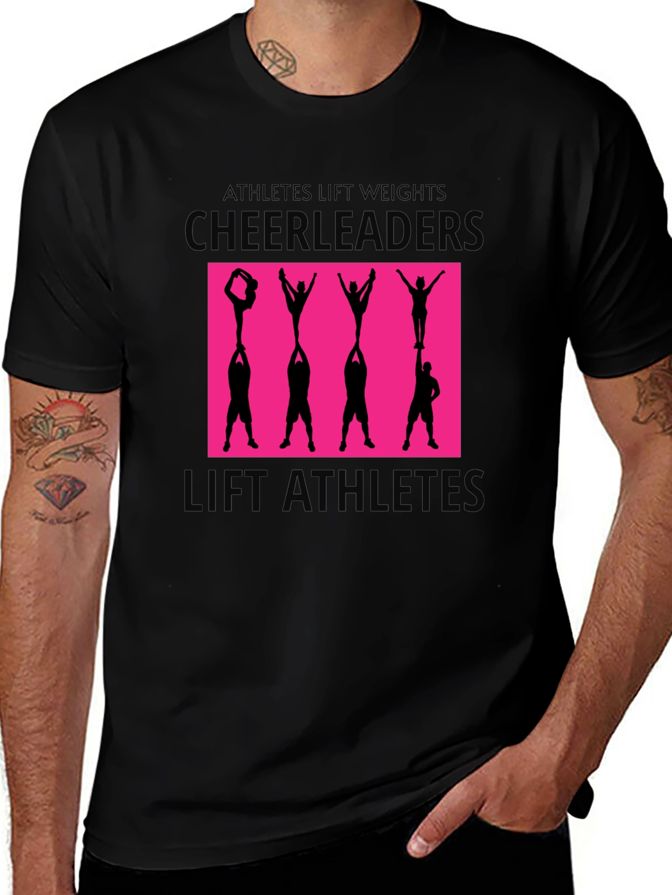 Cheerleaders Lift Athletes Graphic Tee