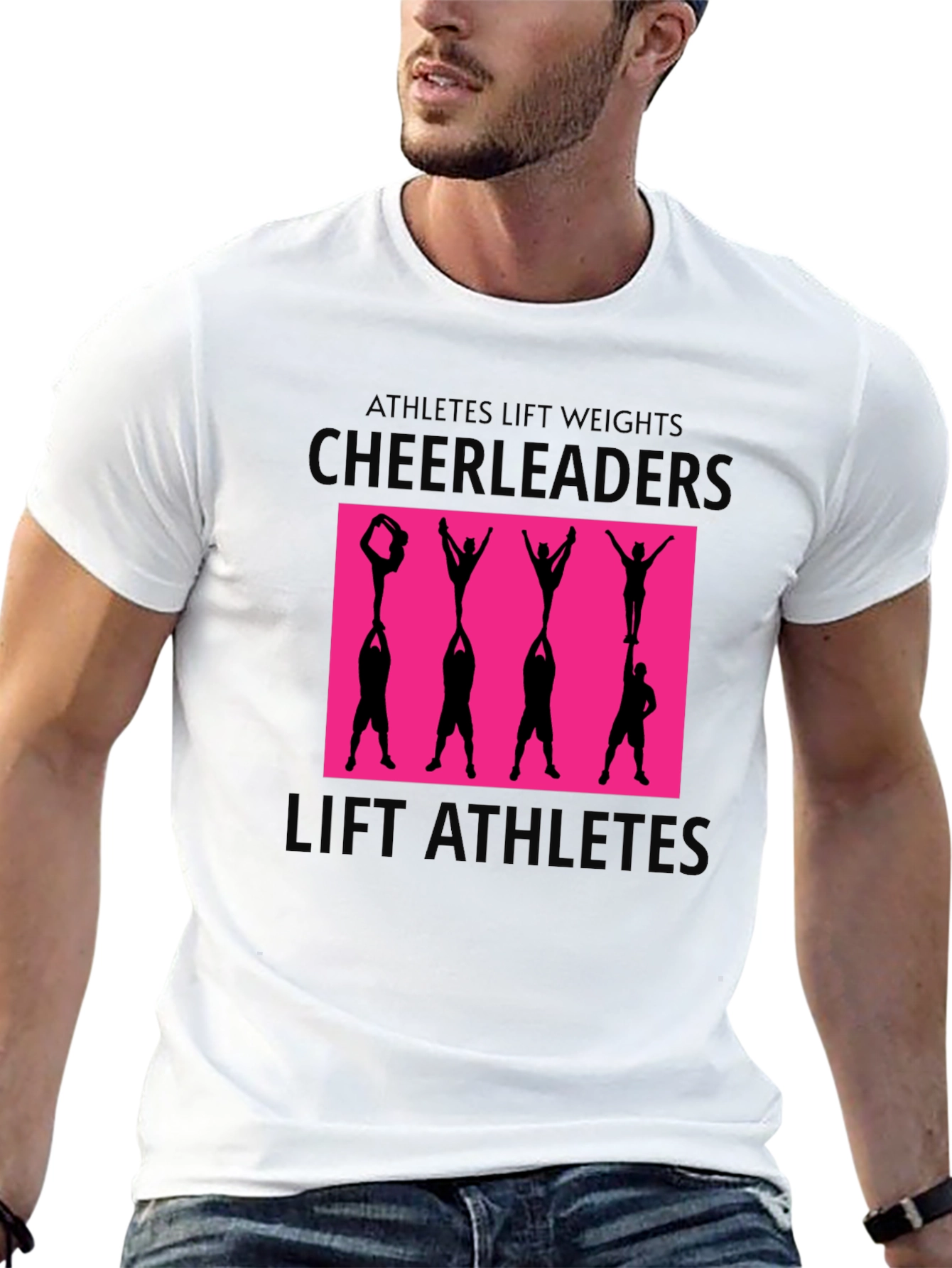 Cheerleaders Lift Athletes Graphic Tee
