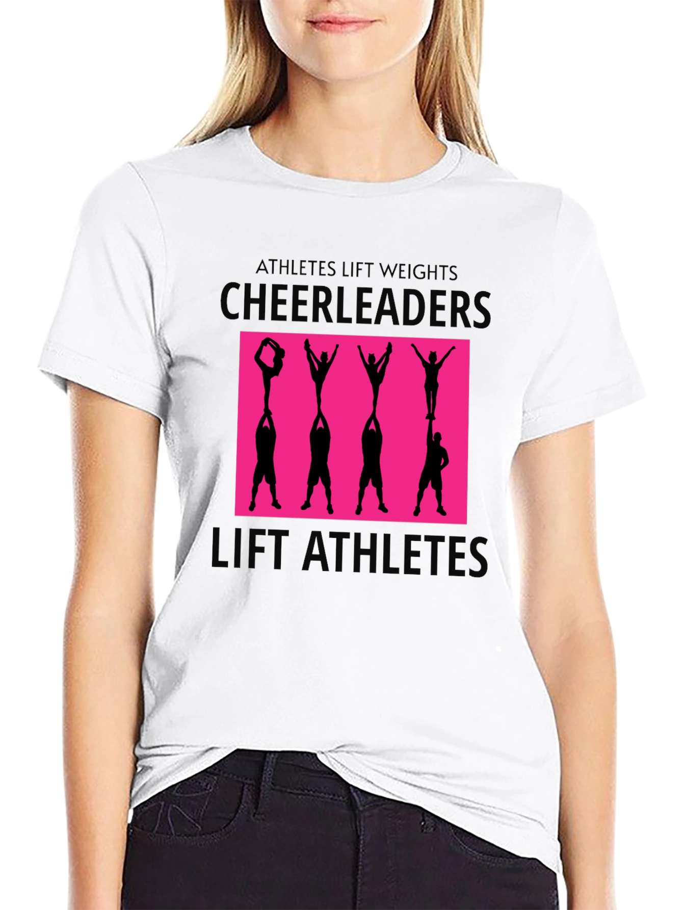 Cheerleaders Lift Athletes Graphic Tee
