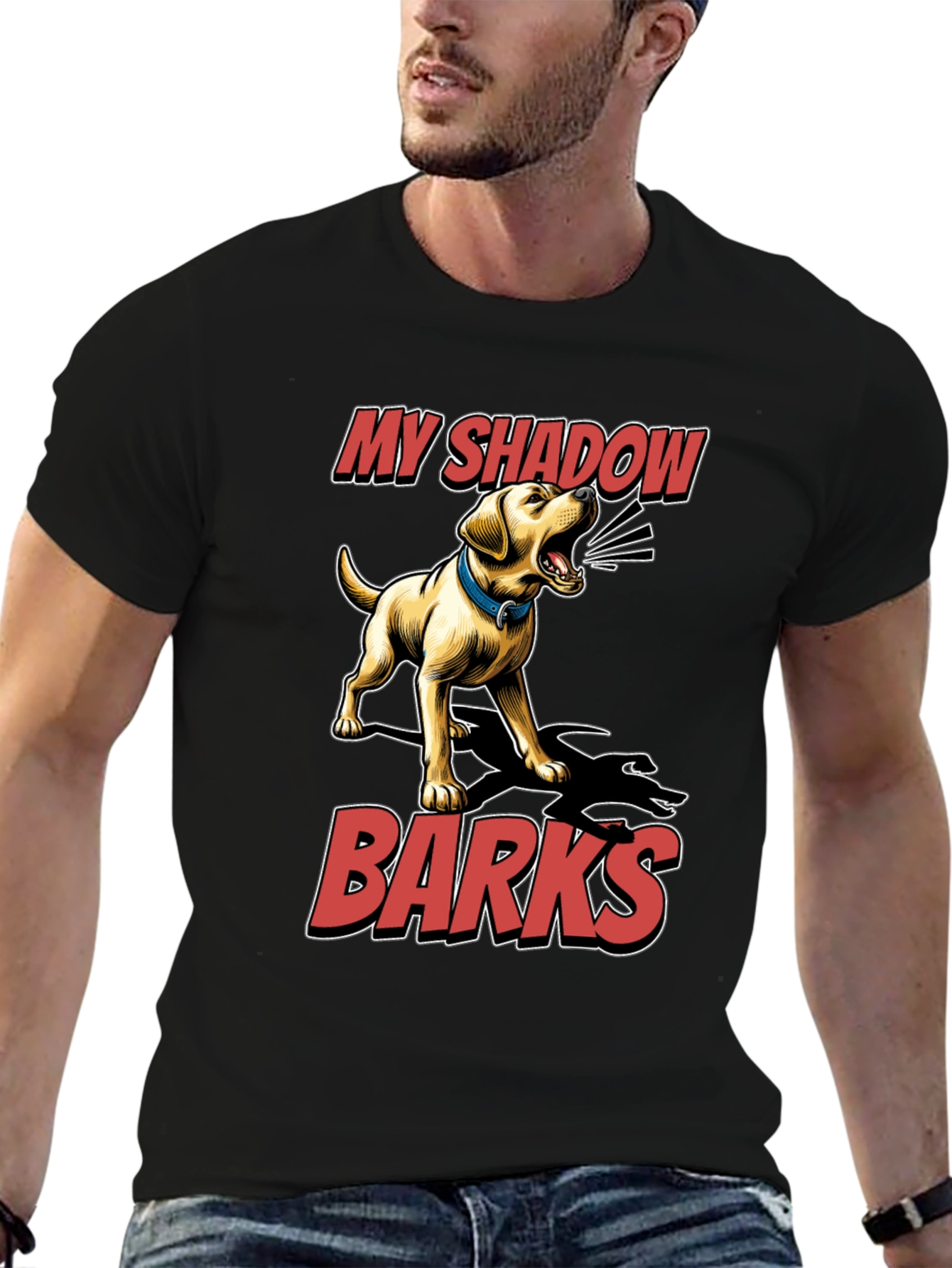 My Shadow Barks T-Shirt - Dog Lover Tee
