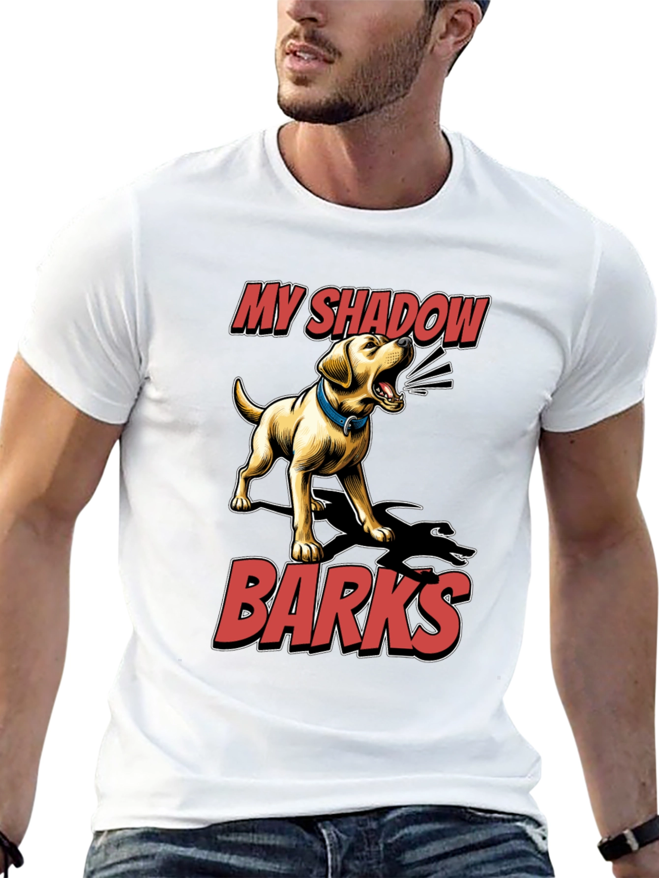 My Shadow Barks T-Shirt - Dog Lover Tee