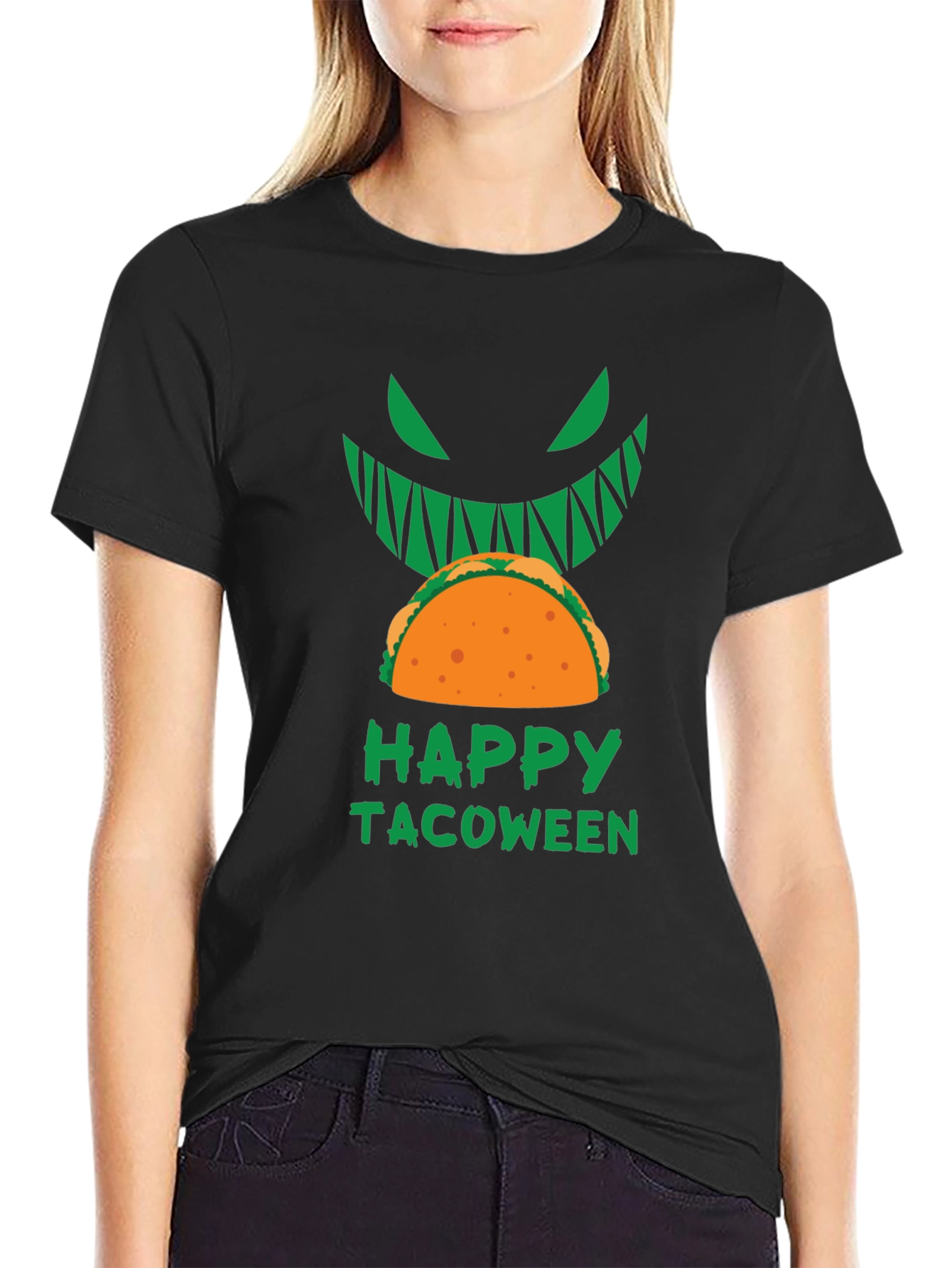 Happy Tacoween Graphic Tee - Halloween Taco Shirt