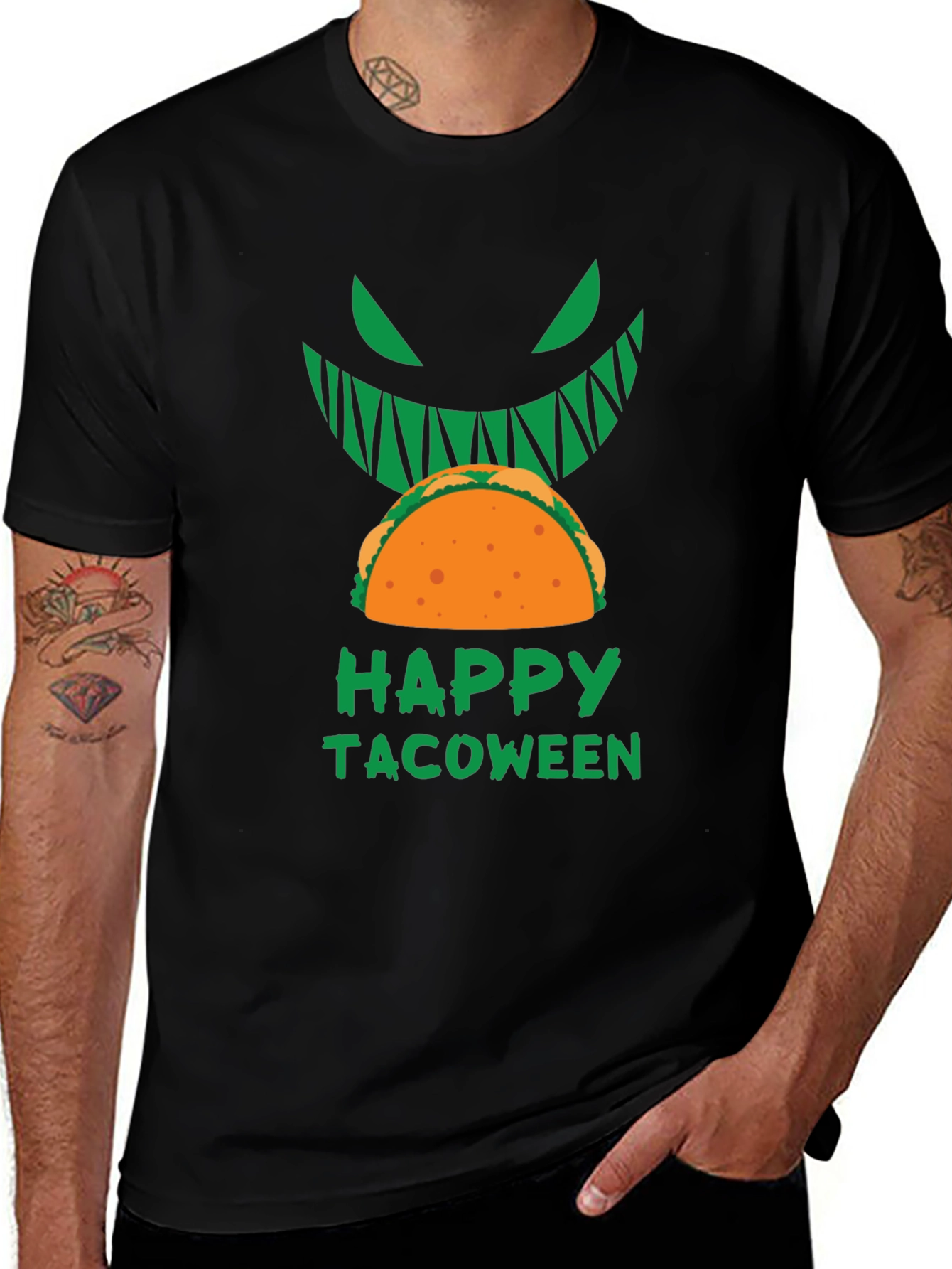 Happy Tacoween Graphic Tee - Halloween Taco Shirt