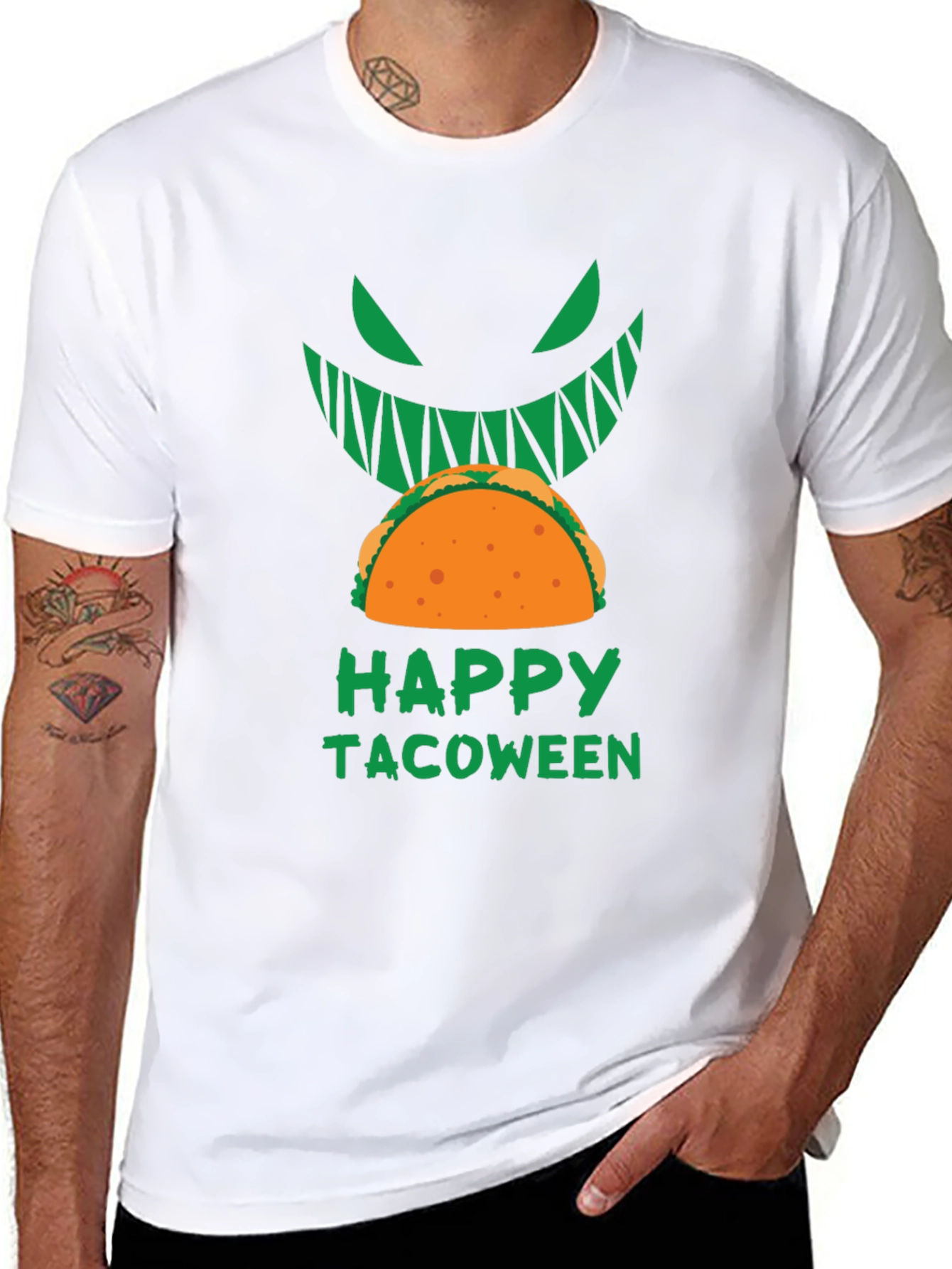 Happy Tacoween Graphic Tee - Halloween Taco Shirt